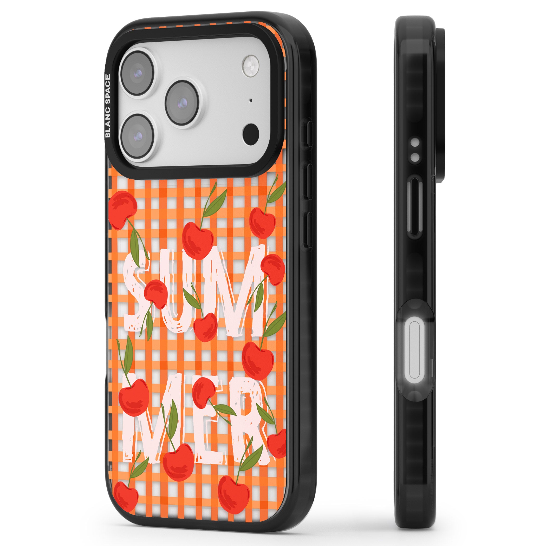 Summer Tomatoes iPhone 17 Pro Max Impact Black Phone Case Side Profile
