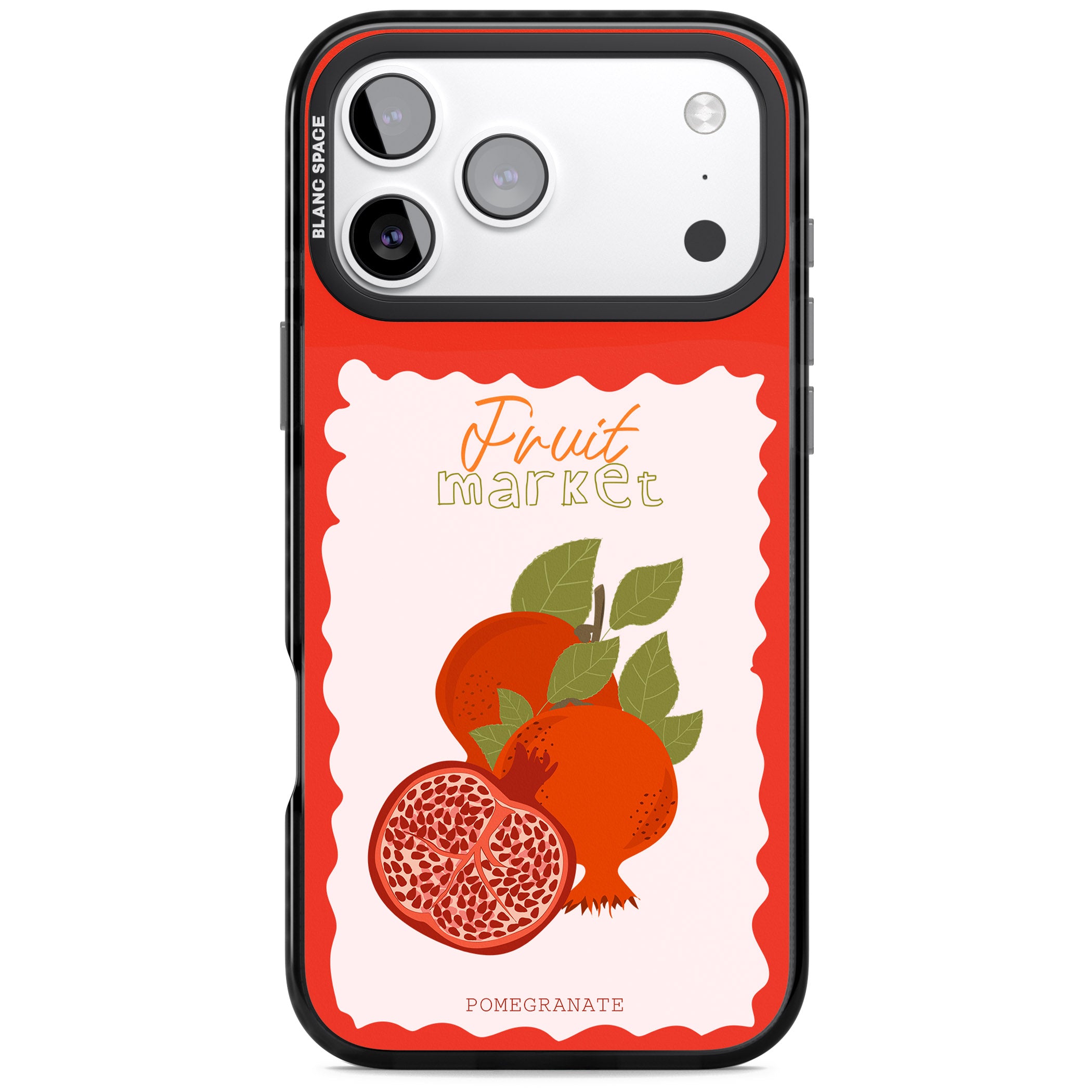 Fruit Market Pomegranate iPhone 17 Pro Max Impact Black Phone Case