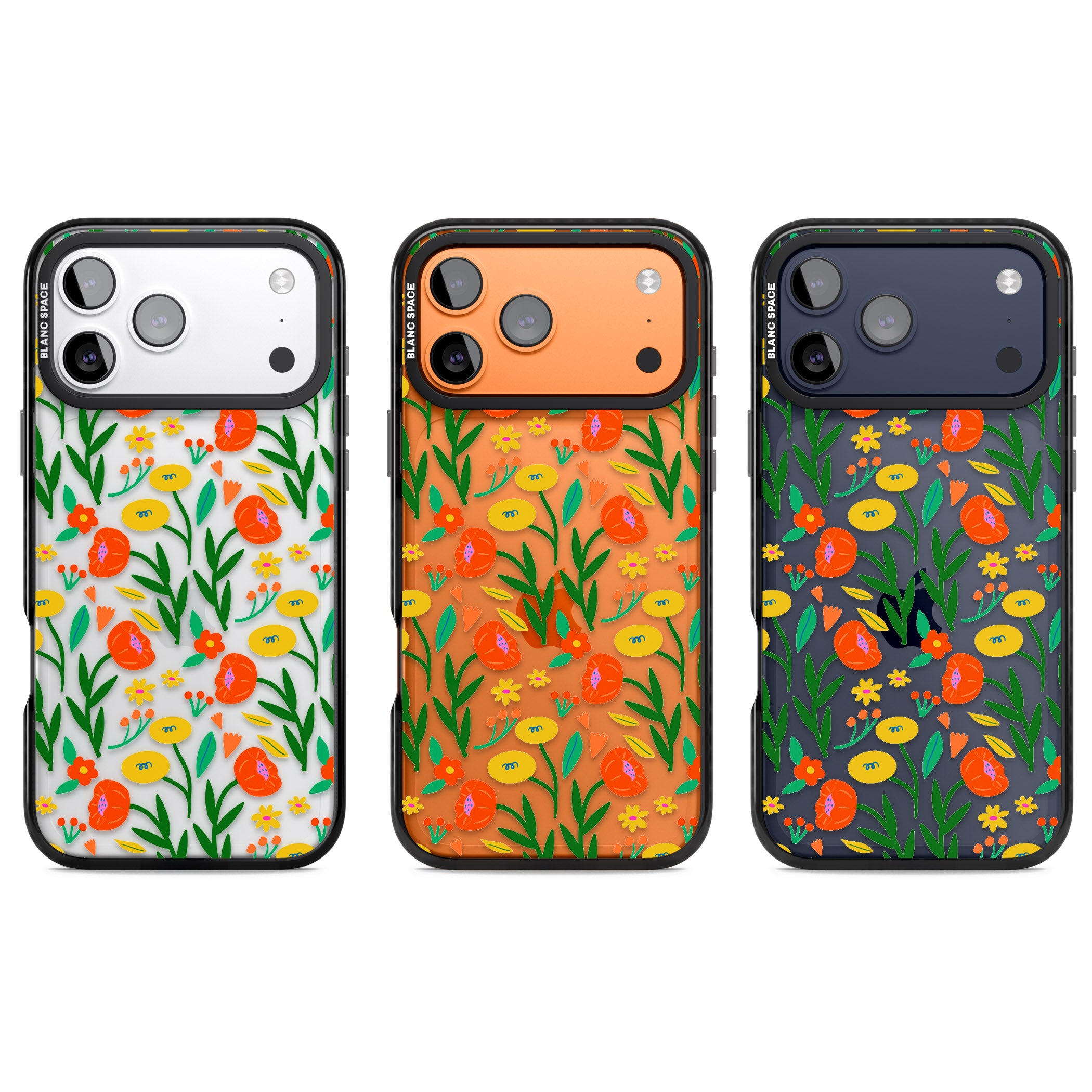 Summer Flower Fiesta iPhone 17 Pro Impact Black Phone Case APT Impact Protection