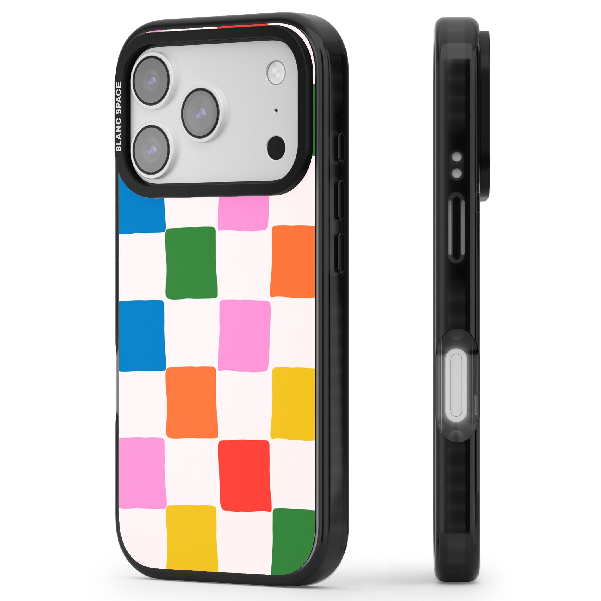 Colour Checked iPhone 17 Pro Max Impact Black Phone Case Side Profile