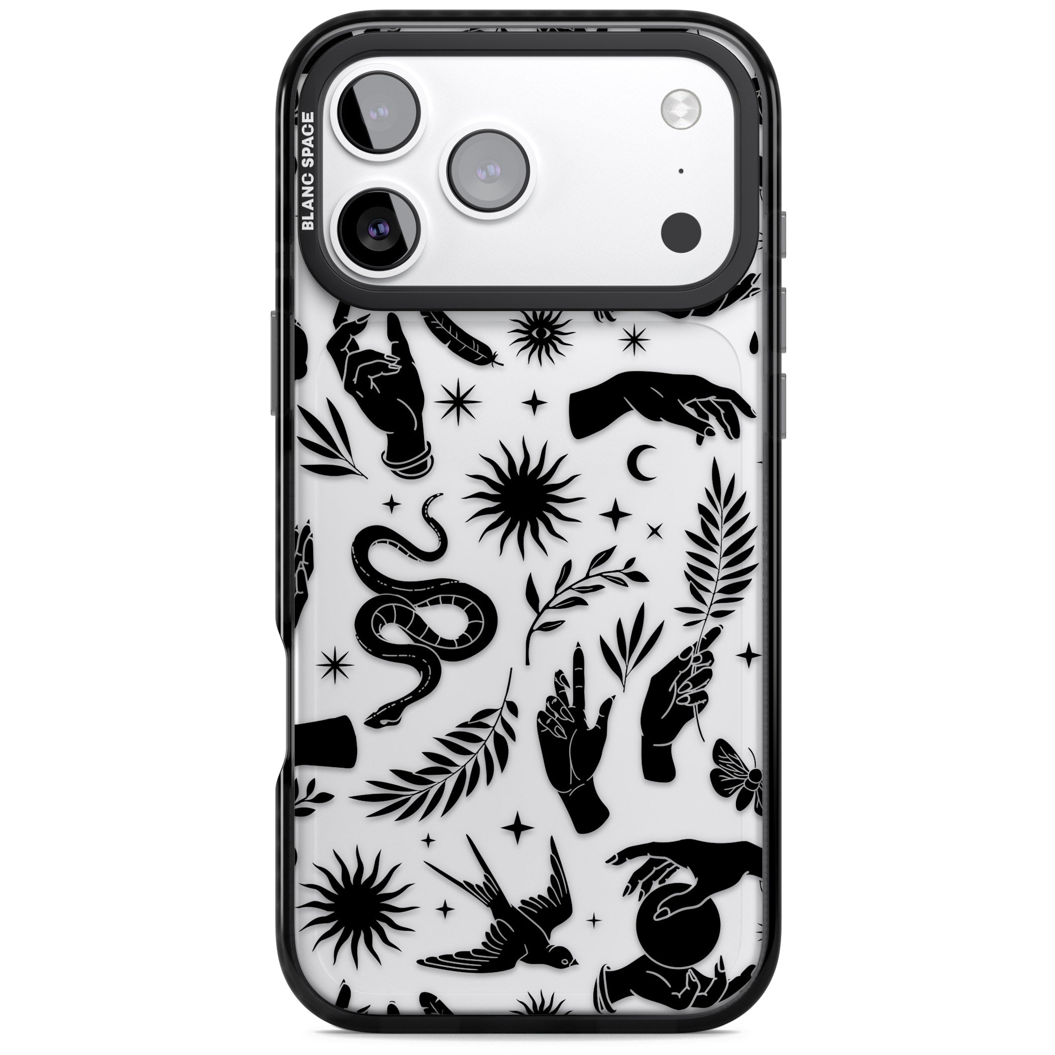 Celestial Pattern (Black) iPhone 17 Pro Max Impact Black Phone Case