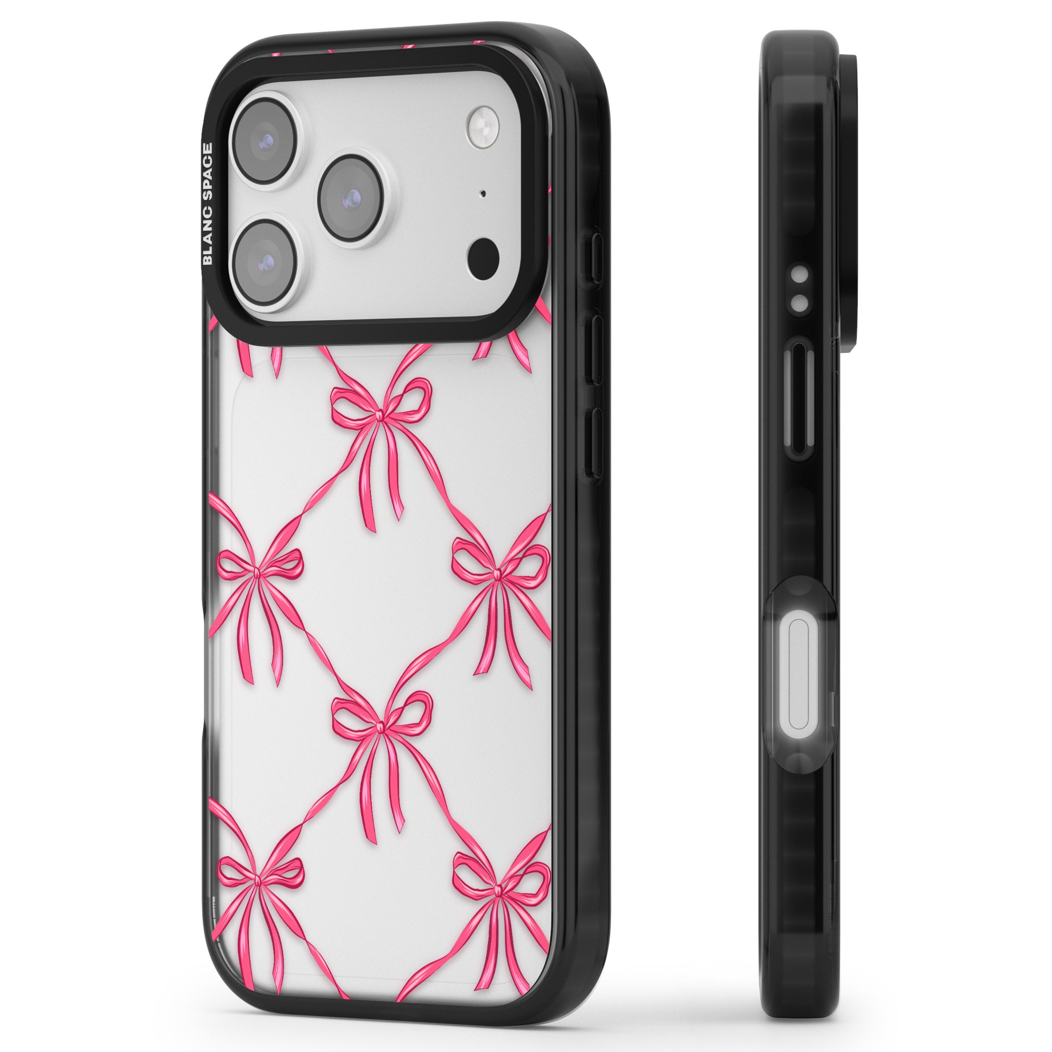 Bow Knots iPhone 17 Pro Max Impact Black Phone Case Side Profile