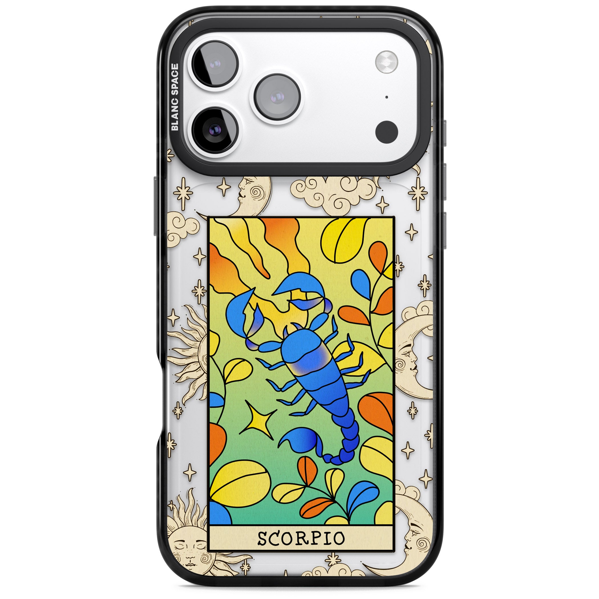 Celestial Zodiac Scorpio iPhone 17 Pro Max Impact Black Phone Case