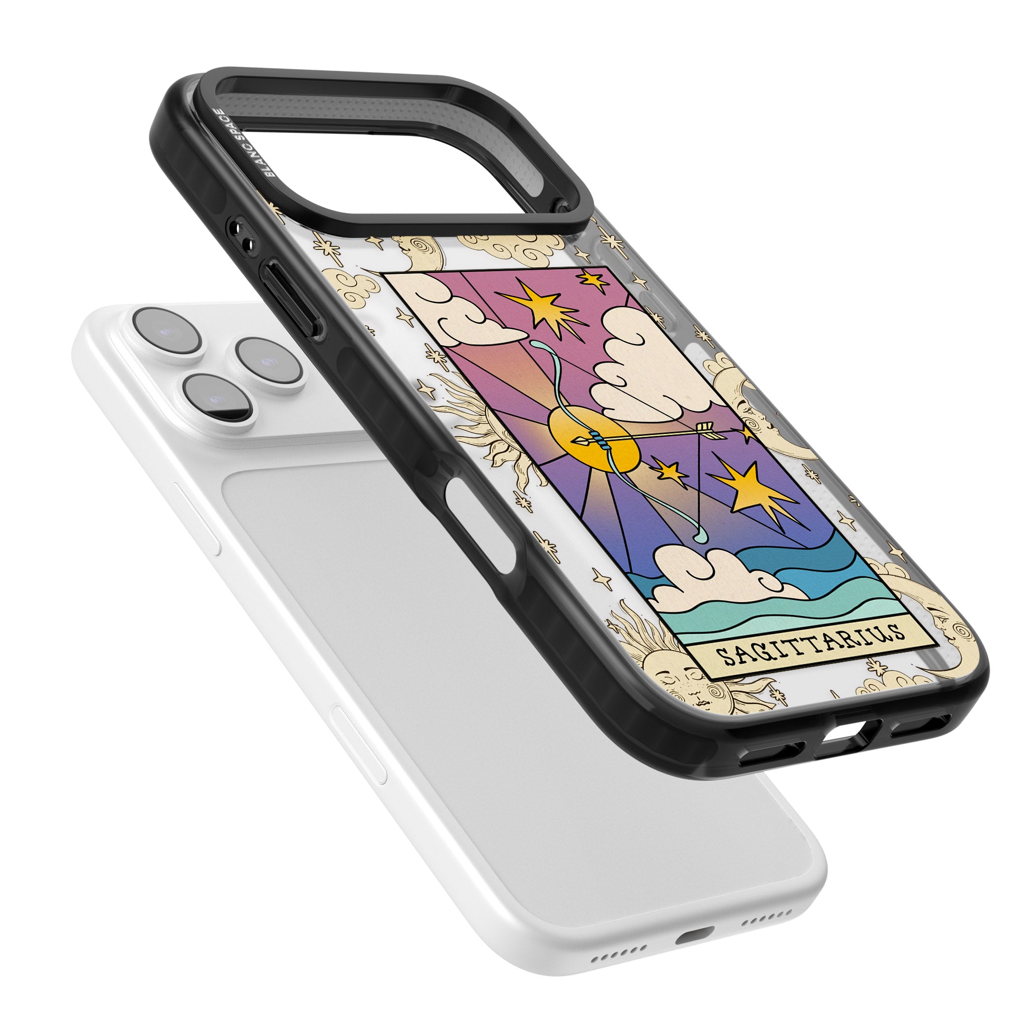 Celestial Zodiac Sagittarius iPhone 17 Pro Max Impact Black Phone Case Colours