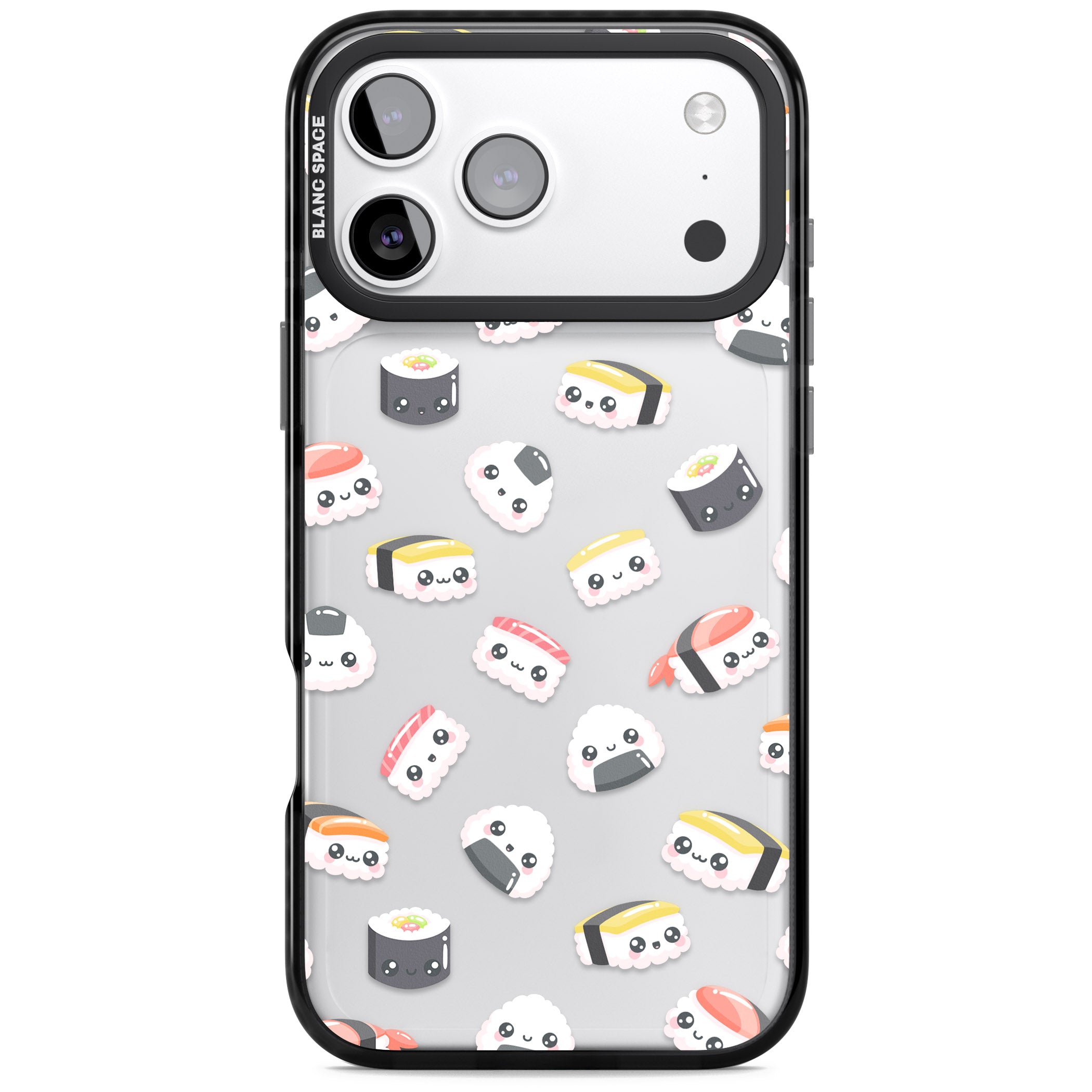 Kawaii Sushi iPhone 17 Pro Max Impact Black Phone Case