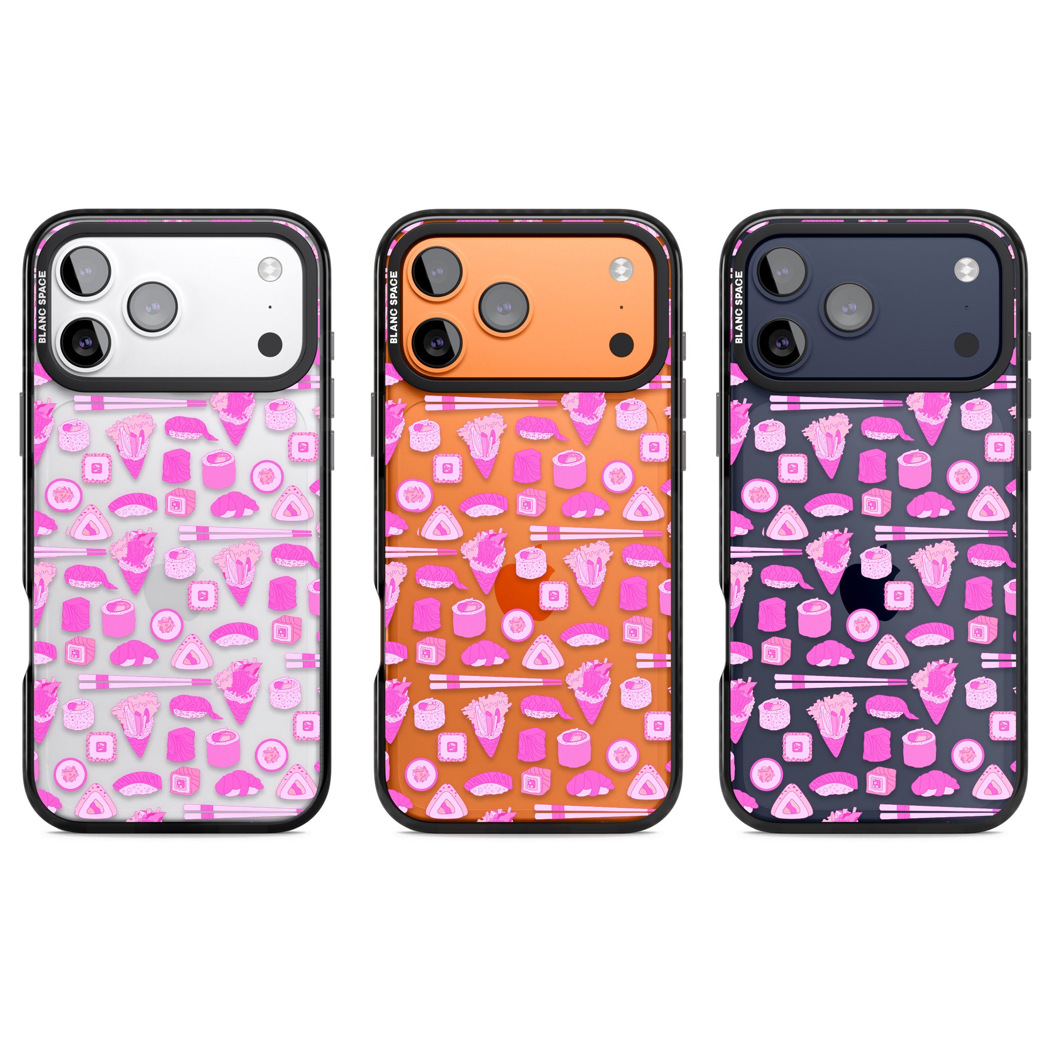 Pink Sushi Pop iPhone 17 Pro Impact Black Phone Case APT Impact Protection