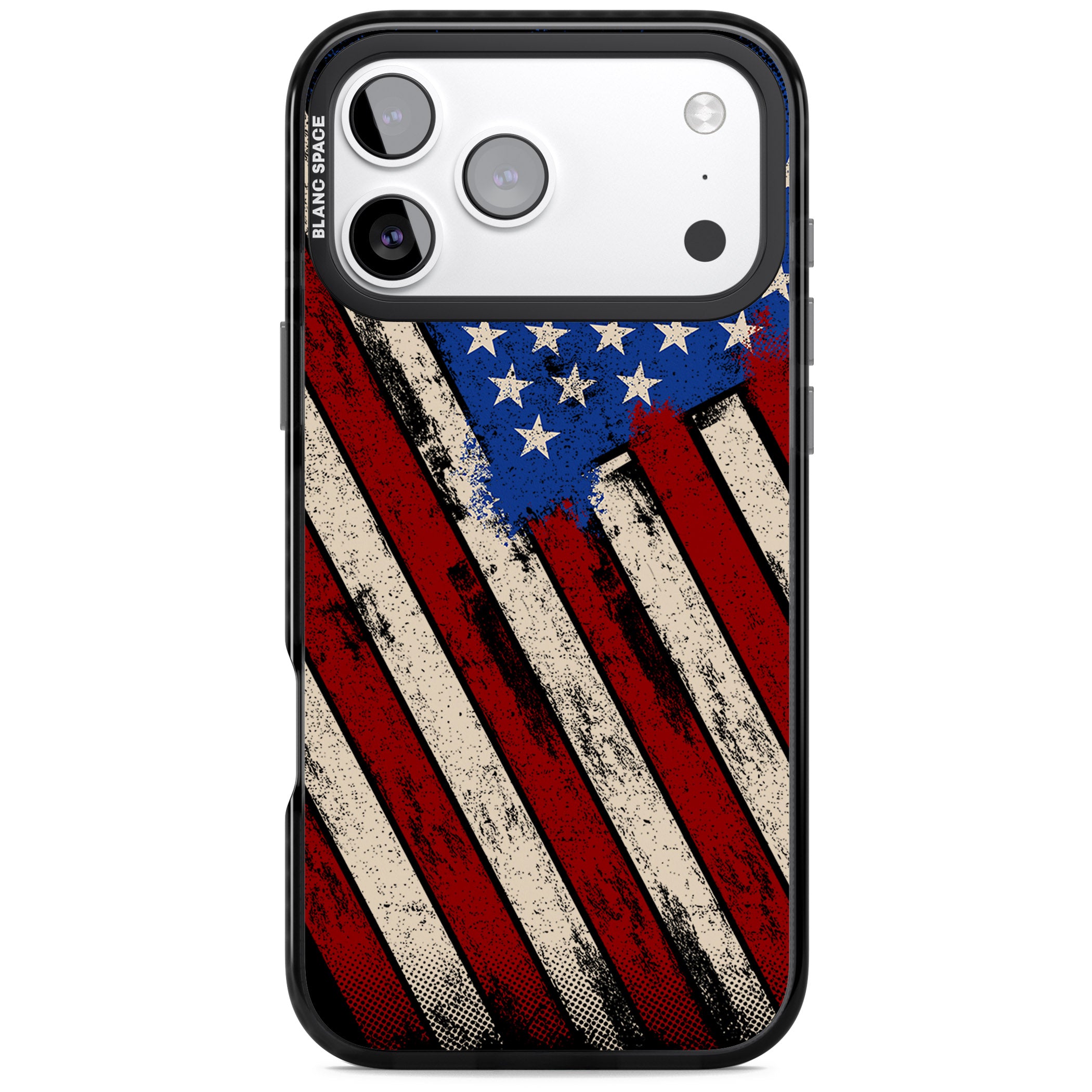 Distressed Us Flag iPhone 17 Pro Max Impact Black Phone Case