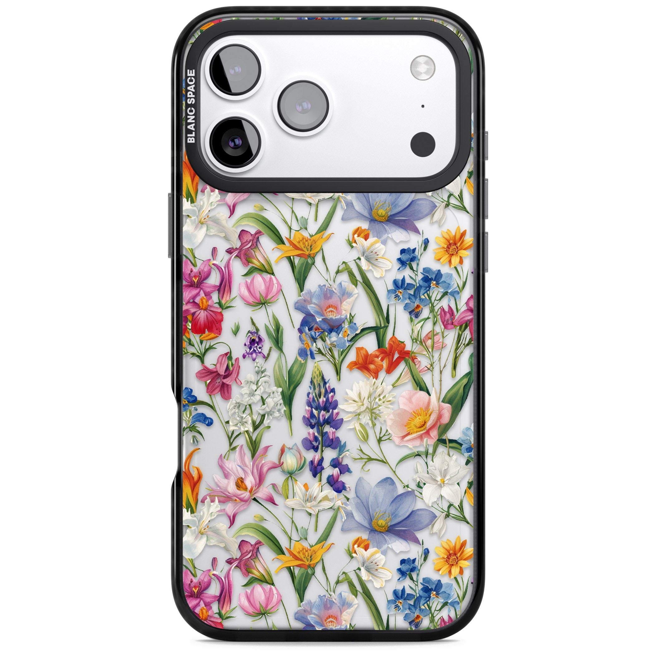 Vintage Wildflowers iPhone 17 Pro Max Impact Black Phone Case