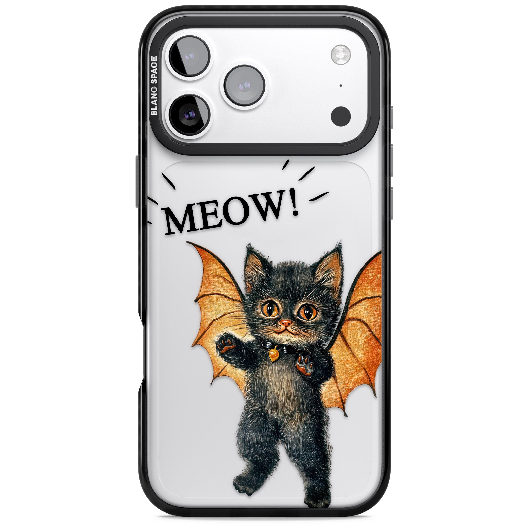 Meow iPhone 17 Pro Max Impact Black Phone Case