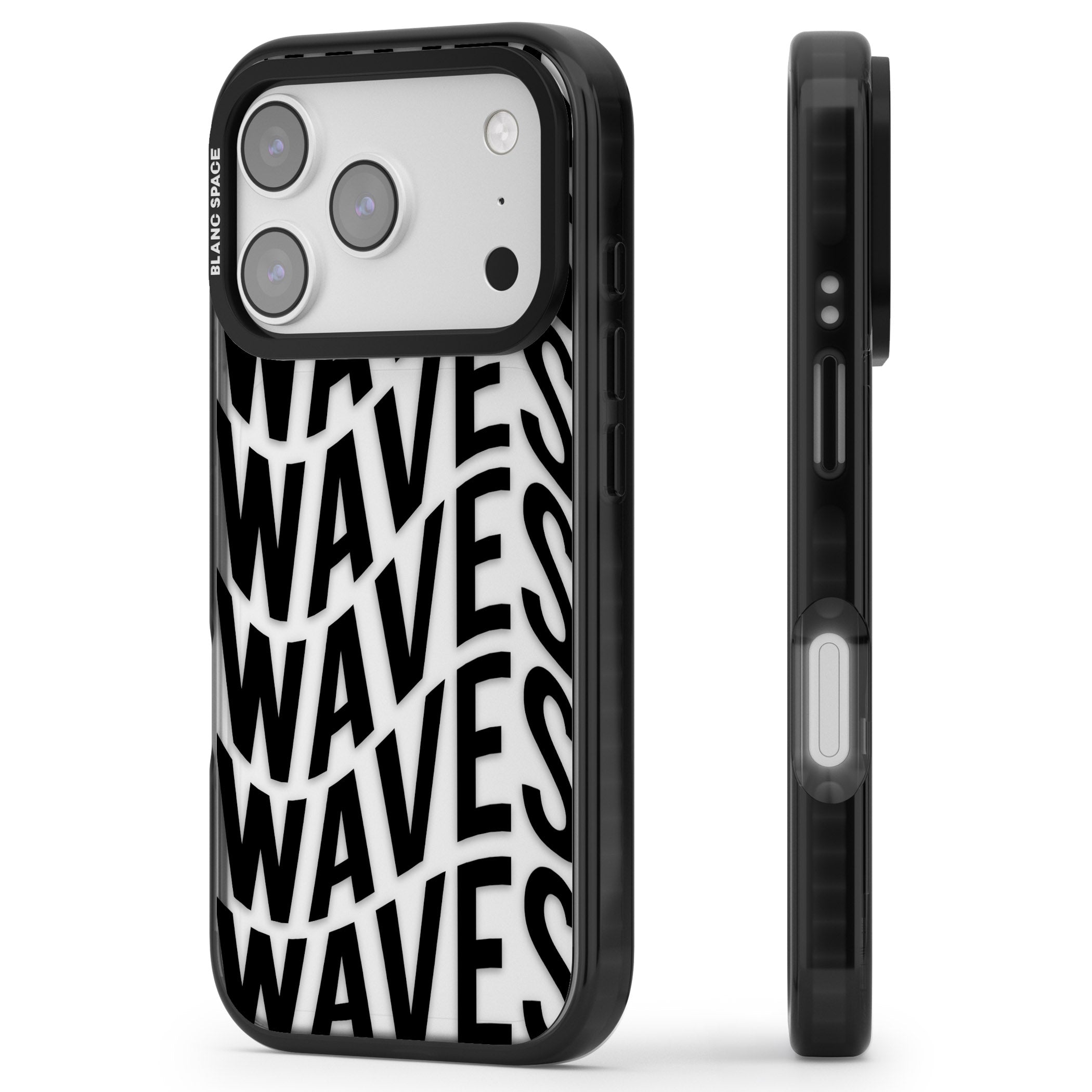 Waves iPhone 17 Pro Max Impact Black Phone Case Side Profile