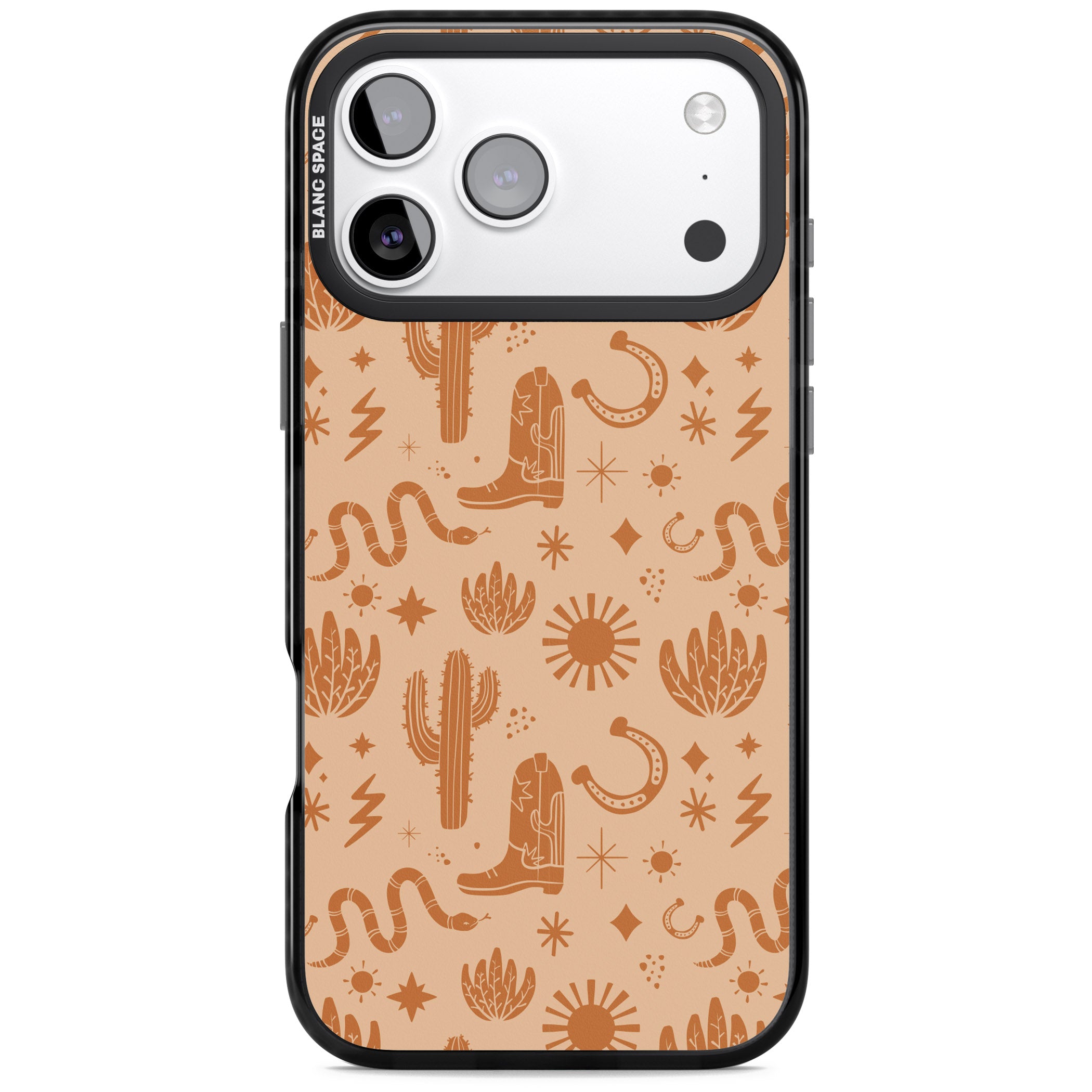 Wild West Pattern iPhone 17 Pro Max Impact Black Phone Case