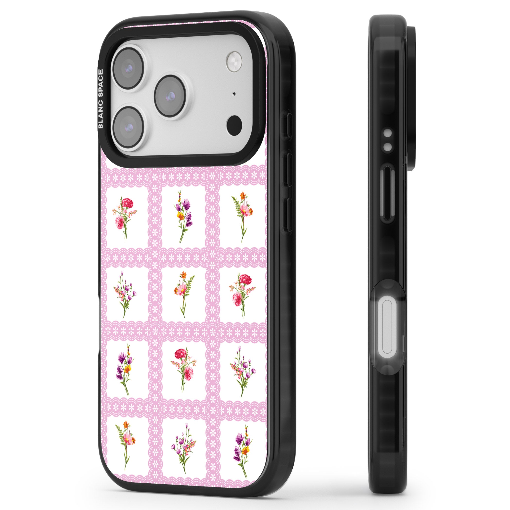Wildflower Windows iPhone 17 Pro Max Impact Black Phone Case Side Profile