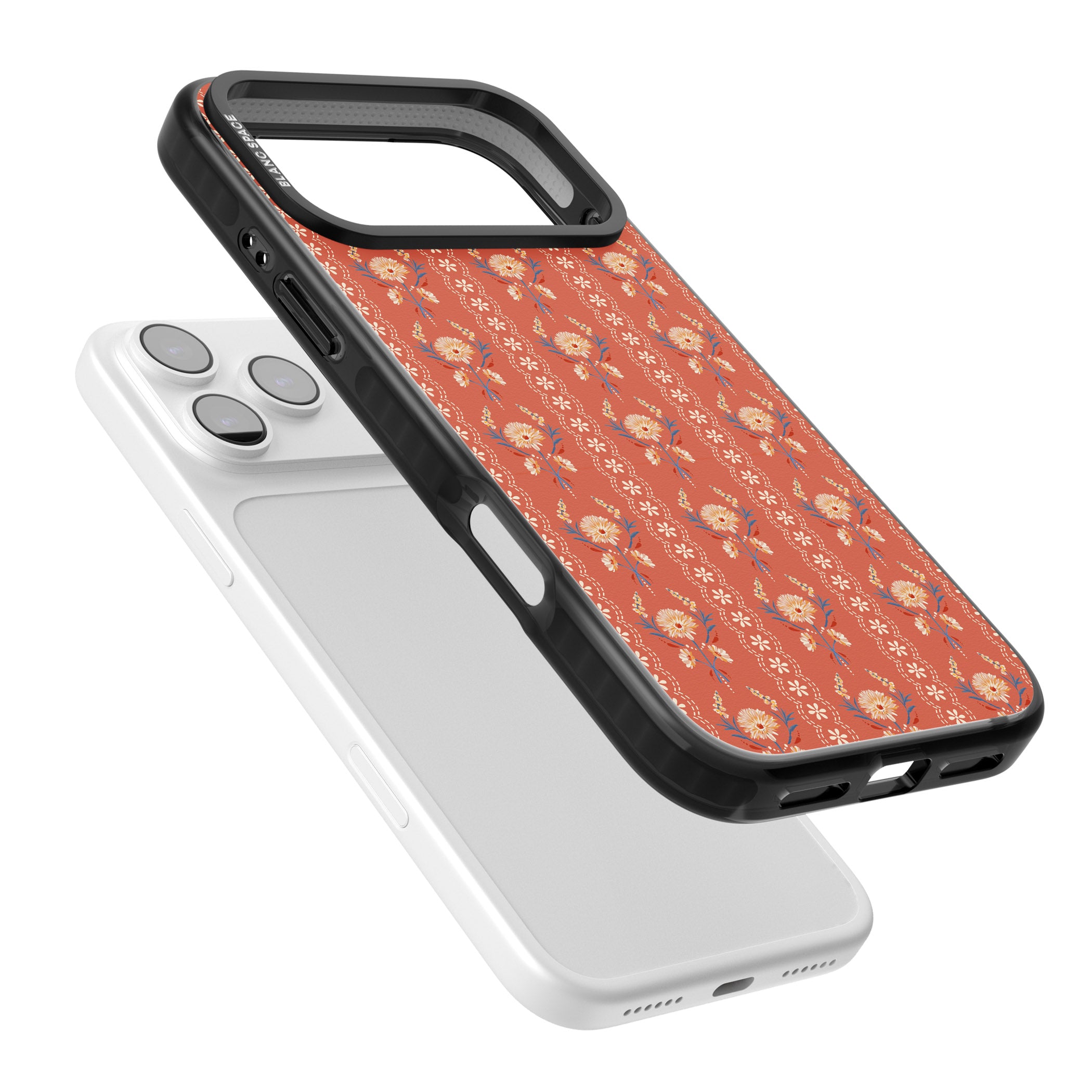 Vintage Terracotta Floral iPhone 17 Pro Max Impact Black Phone Case Colours