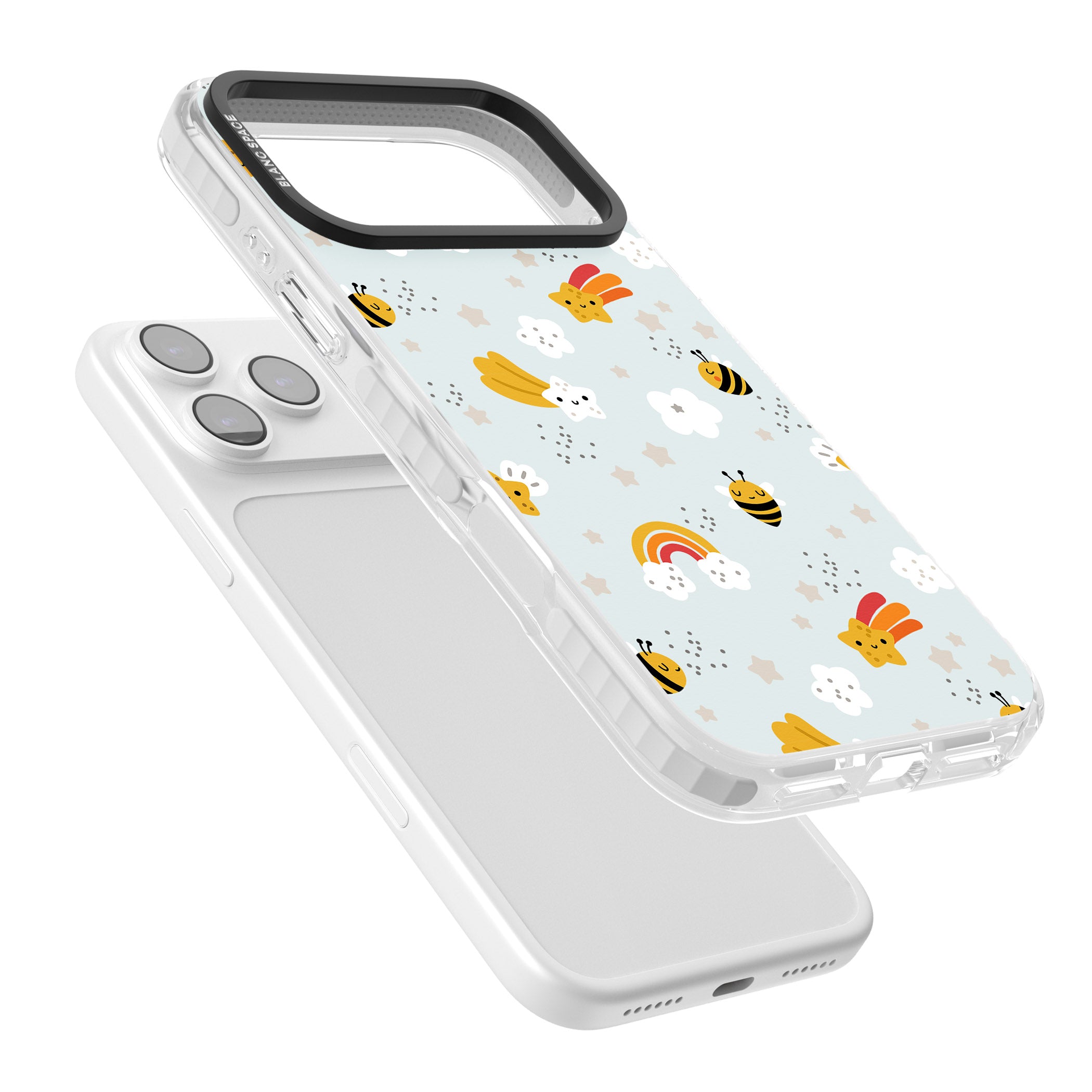 Sweet As Honey Patterns: Bees & Rainbows iPhone 17 Pro Max Impact Clear Phone Case Colours