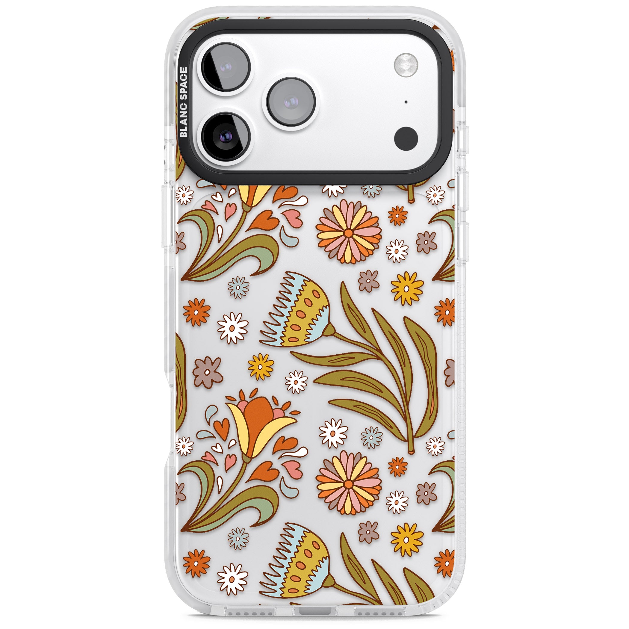 Boho Celestial Wildflower iPhone 17 Pro Max Impact Clear Phone Case