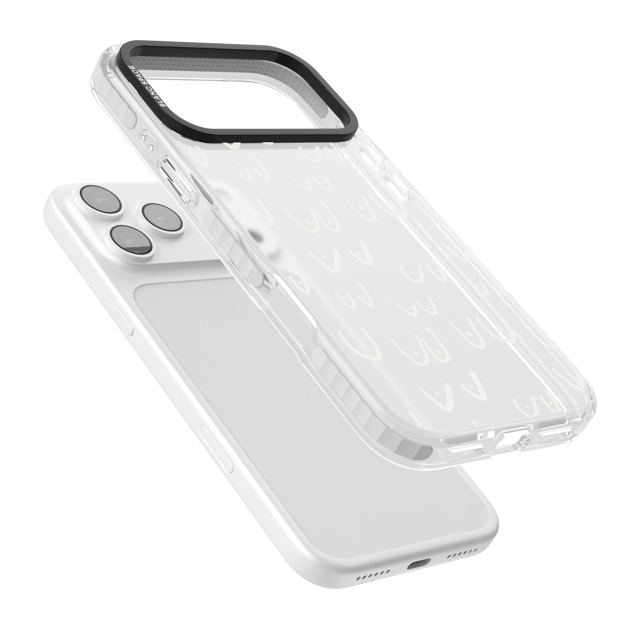 Boob Pattern (White) iPhone 17 Pro Max Impact Clear Phone Case Colours