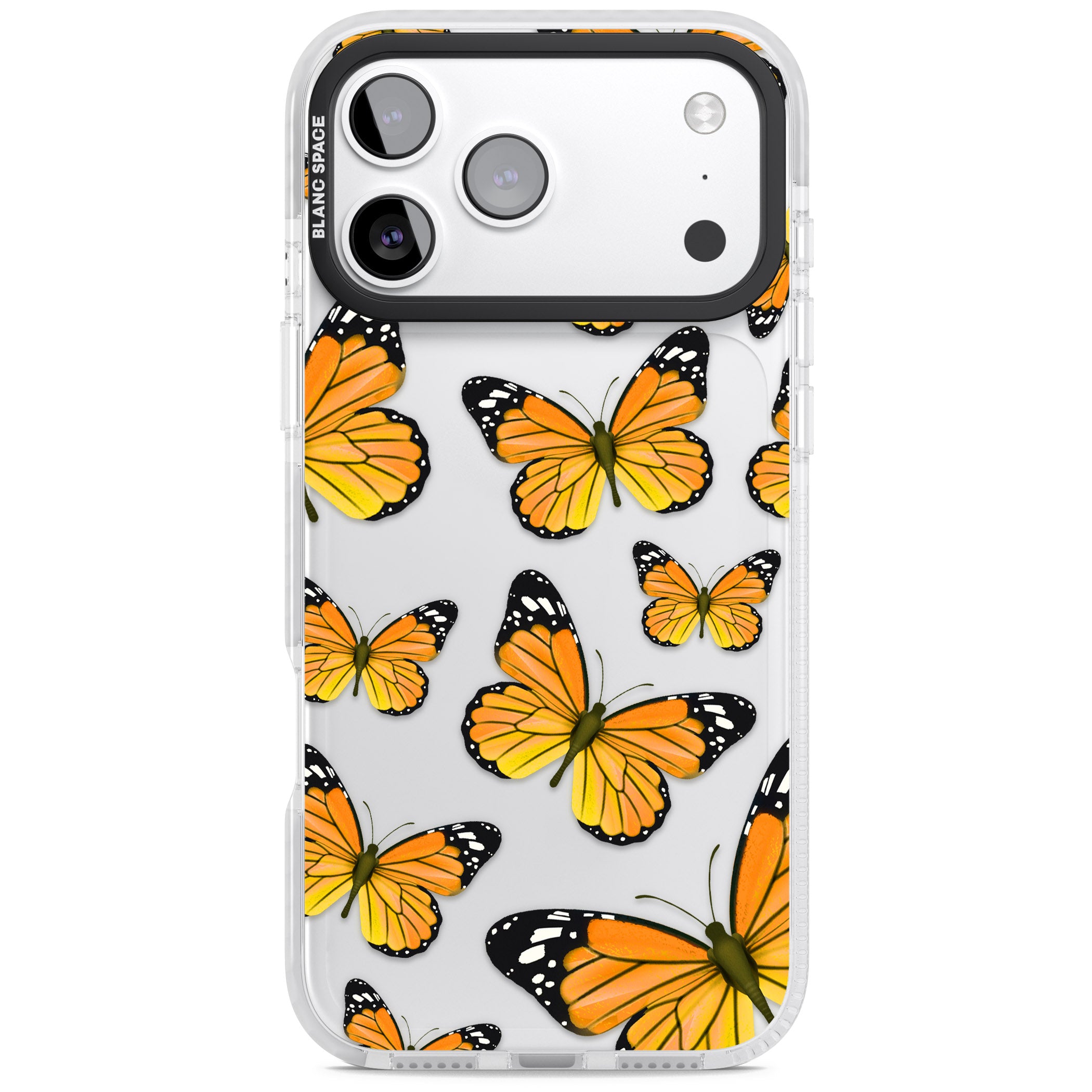 Sun Yellow Butterflies iPhone 17 Pro Max Impact Clear Phone Case