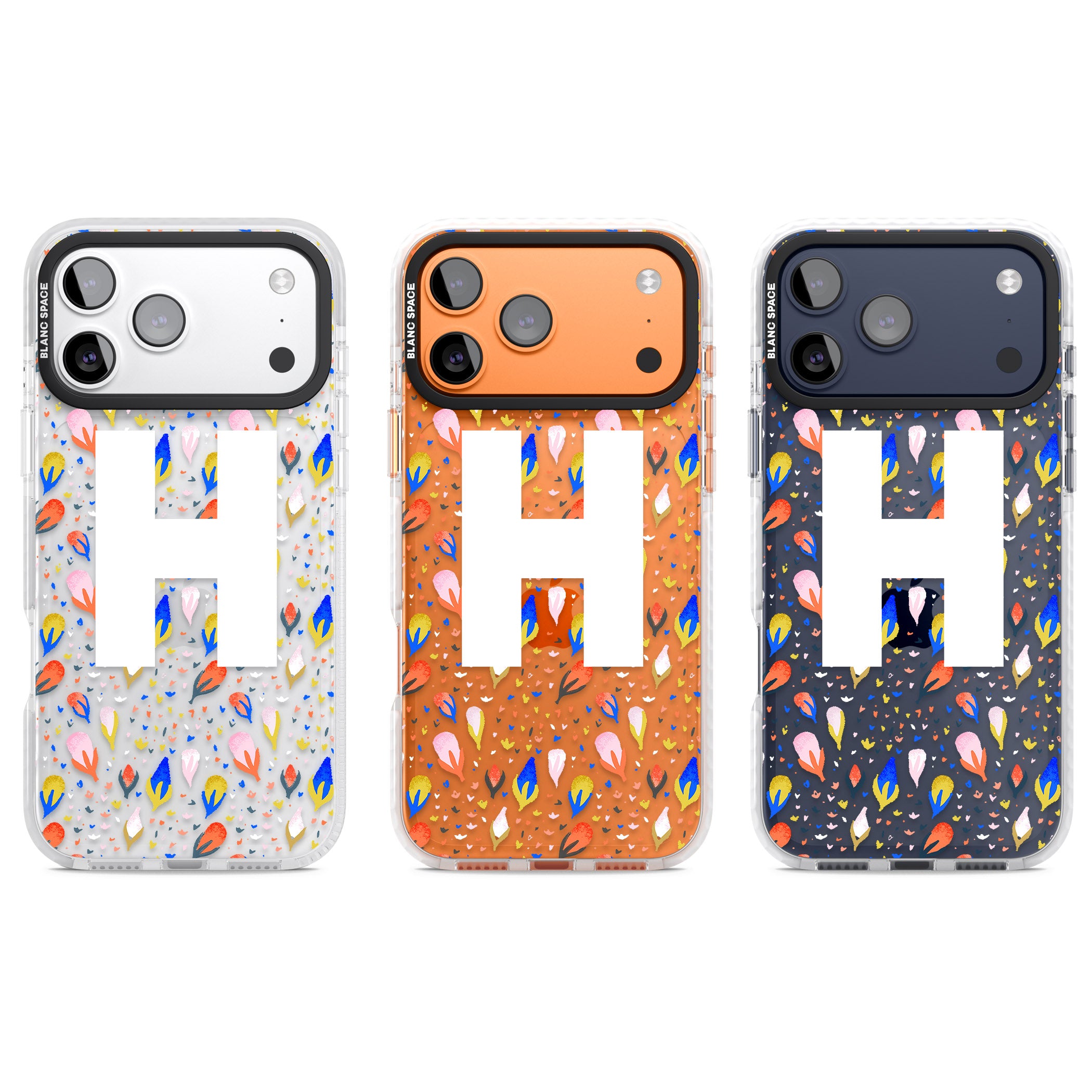 Personalised Abstract Floral Initial iPhone 17 Pro Impact Clear Phone Case APT Impact Protection