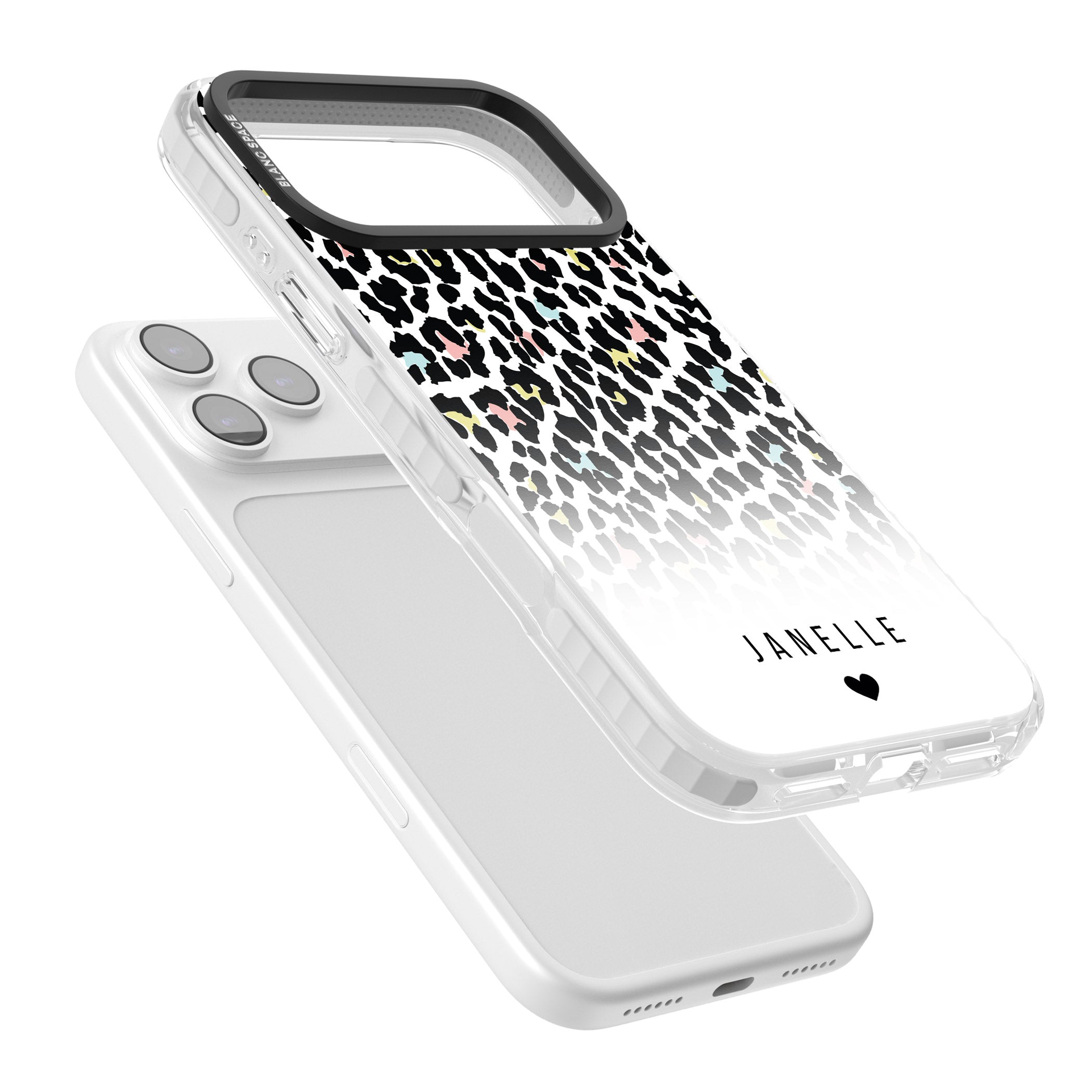 Personalised Pastel Leopard iPhone 17 Pro Max Impact Clear Phone Case Colours