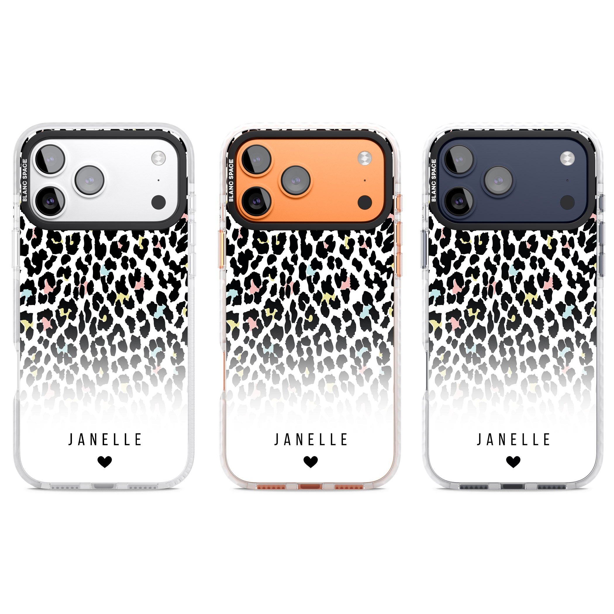 Personalised Pastel Leopard iPhone 17 Pro Impact Clear Phone Case APT Impact Protection
