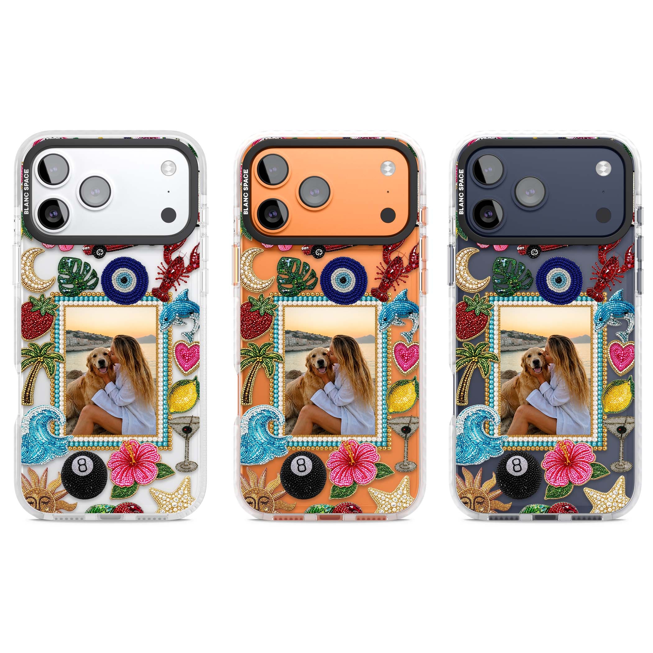 Beaded Photo coastal iPhone case | Black Impact case for iPhone 17 Pro, iPhone 17 Pro Max