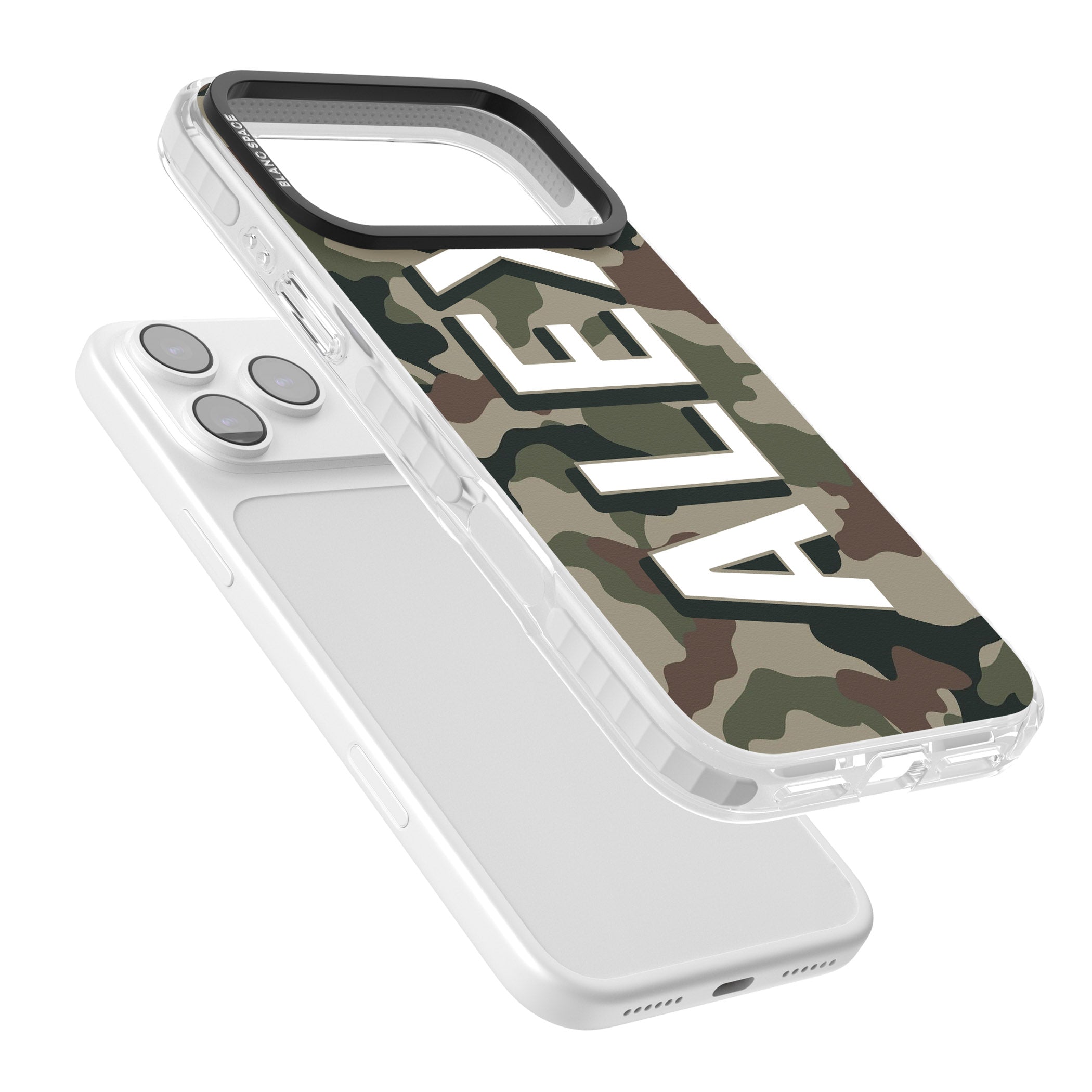 Personalised Classic Green Camo iPhone 17 Pro Max Impact Clear Phone Case Colours
