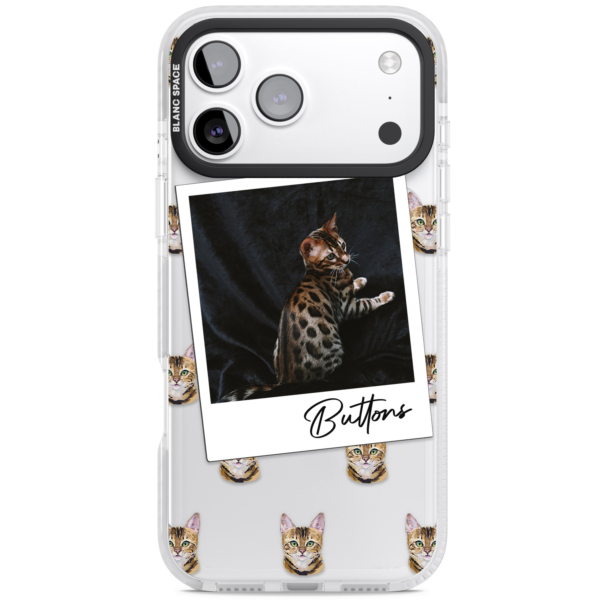 Personalised Bengal Cat Photo iPhone 17 Pro Max Impact Clear Phone Case