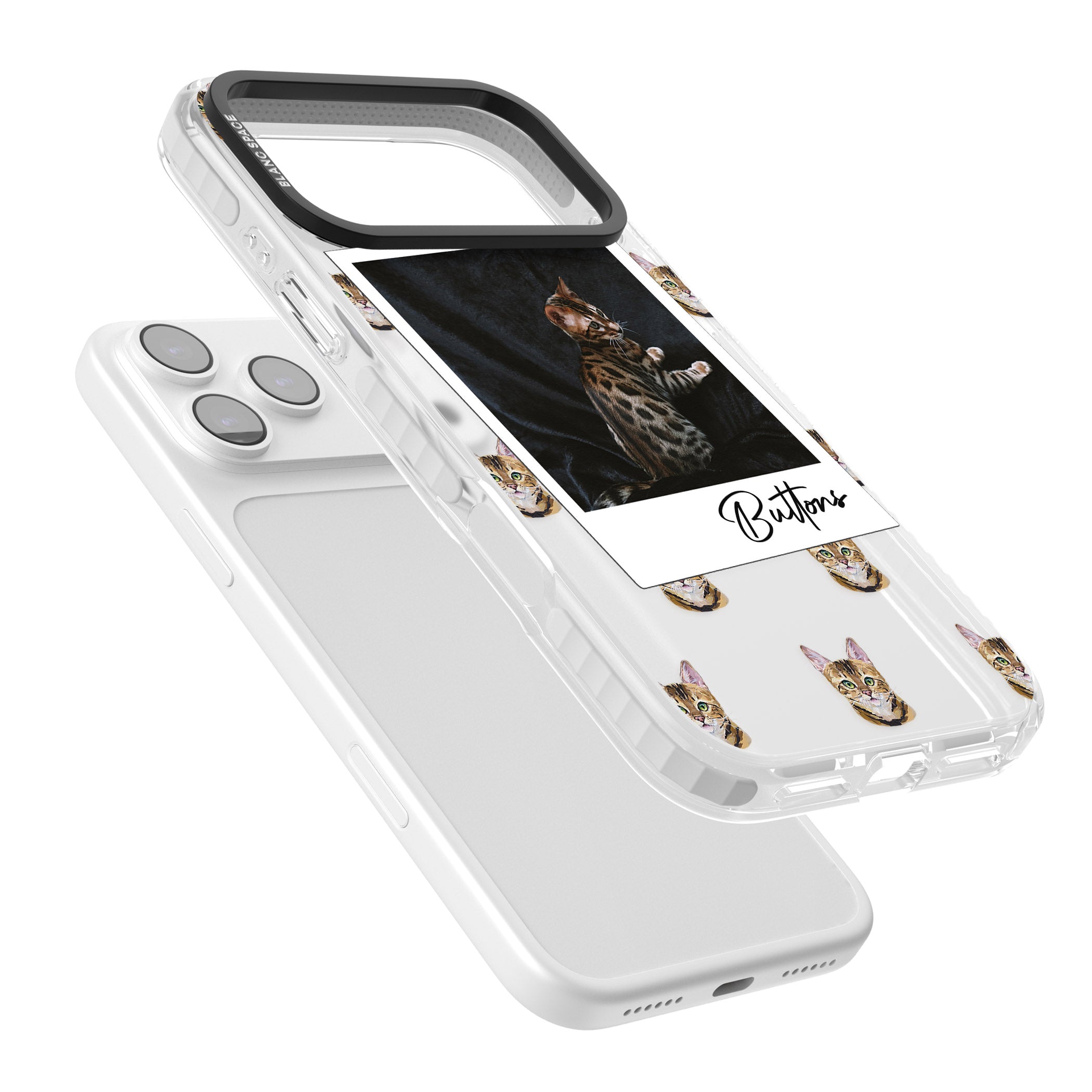 Personalised Bengal Cat Photo iPhone 17 Pro Max Impact Clear Phone Case Colours
