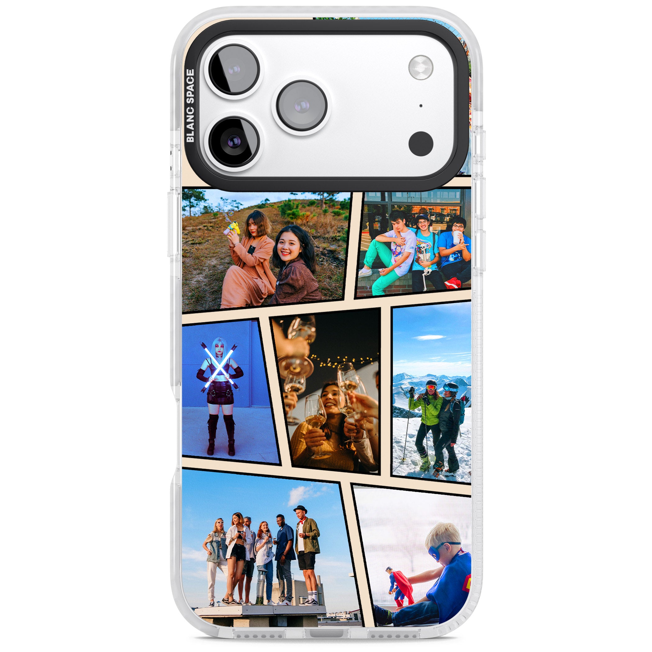 Personalised Comic Strip Photo iPhone 17 Pro Max Impact Clear Phone Case