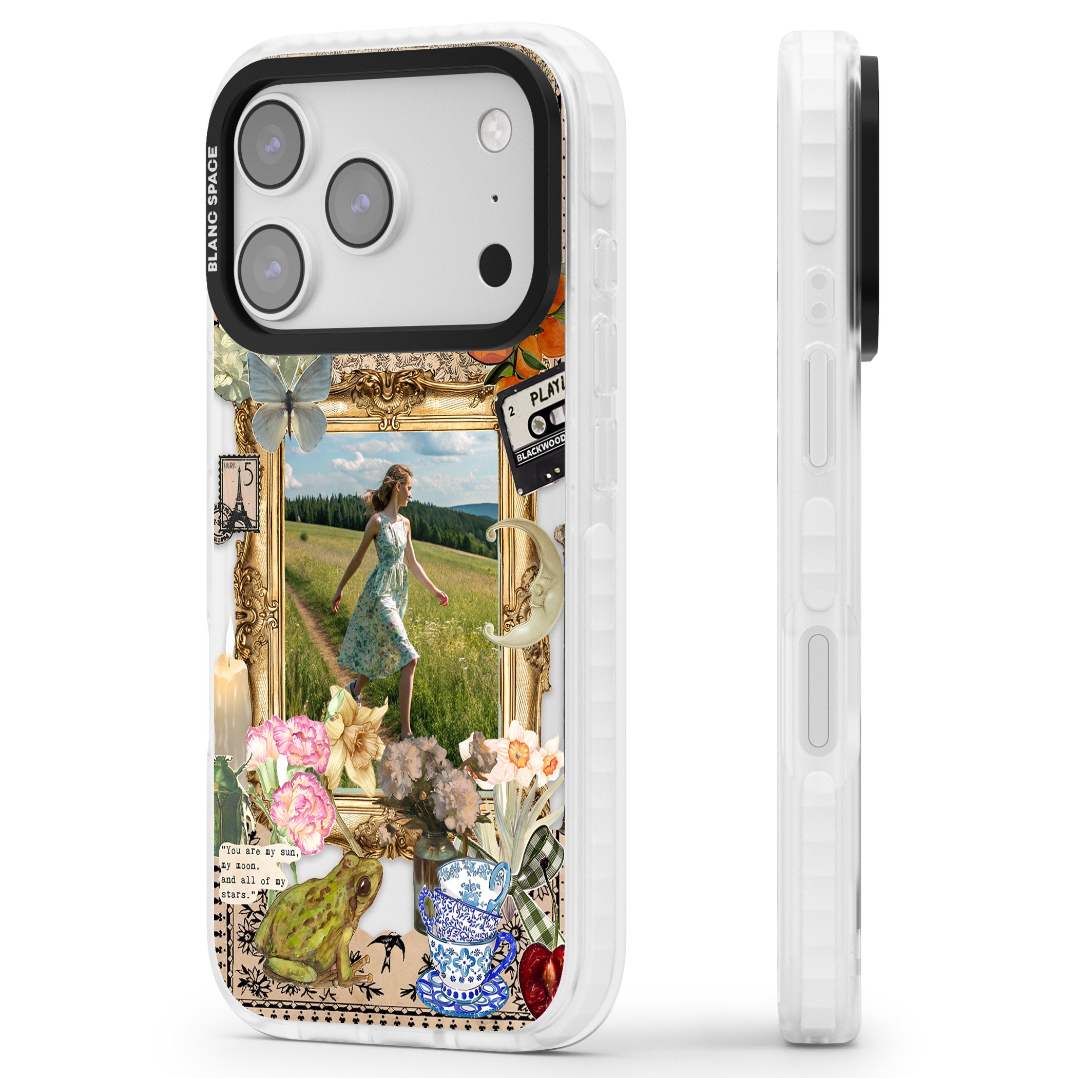 Personalised Country Collage Frame iPhone 17 Pro Max Impact Clear Phone Case Side Profile