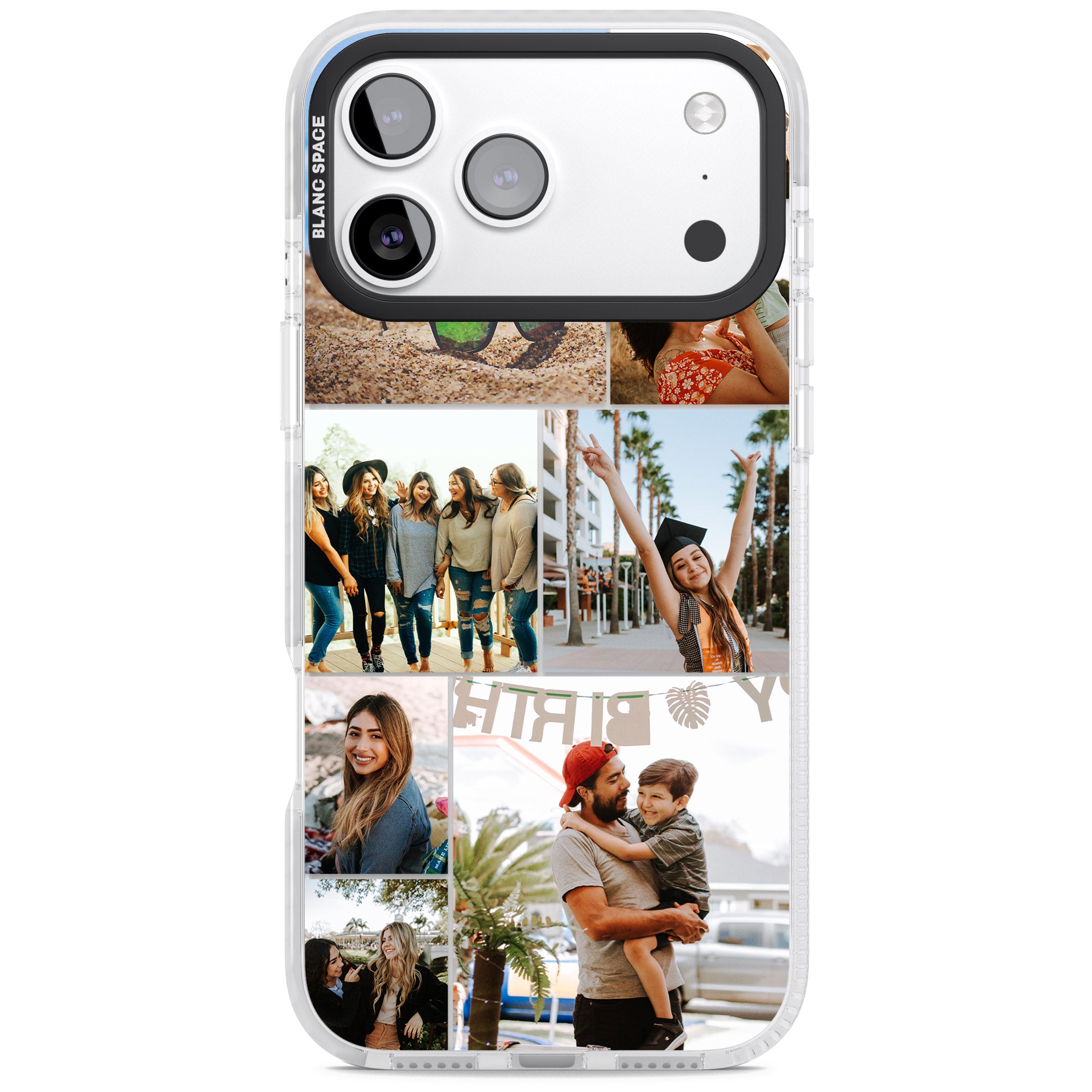 Personalised Photo Grid iPhone 17 Pro Max Impact Clear Phone Case