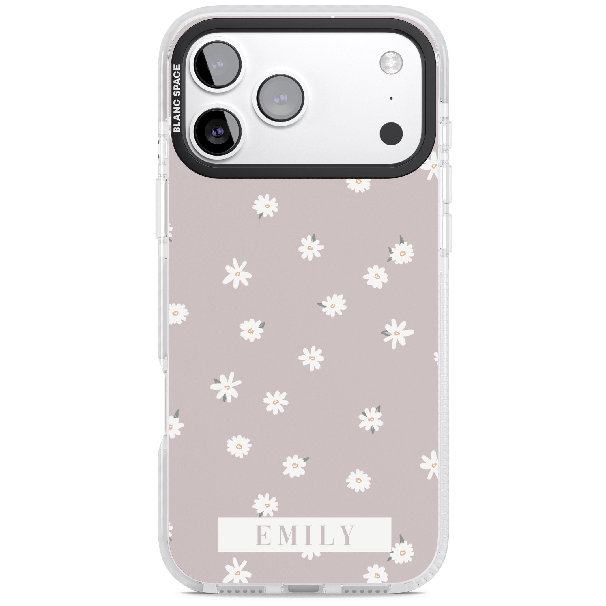Personalised Dusty Daisy iPhone 17 Pro Max Impact Clear Phone Case