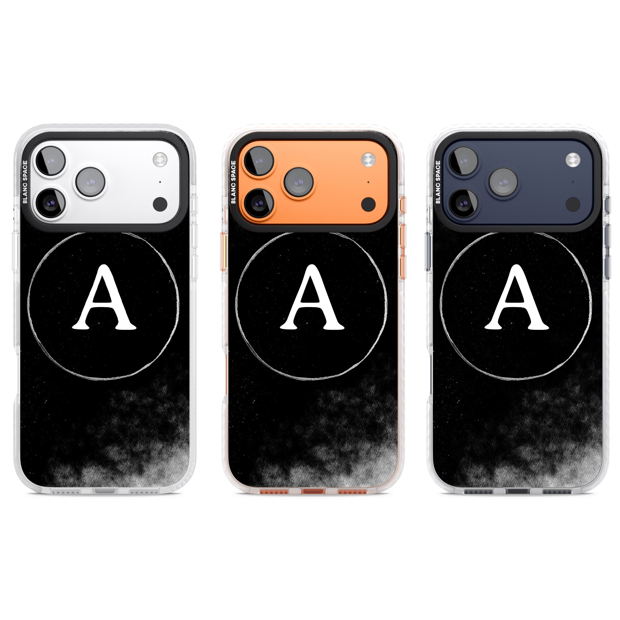 Personalised Monochrome Cosmic Monogram iPhone 17 Pro Impact Clear Phone Case APT Impact Protection