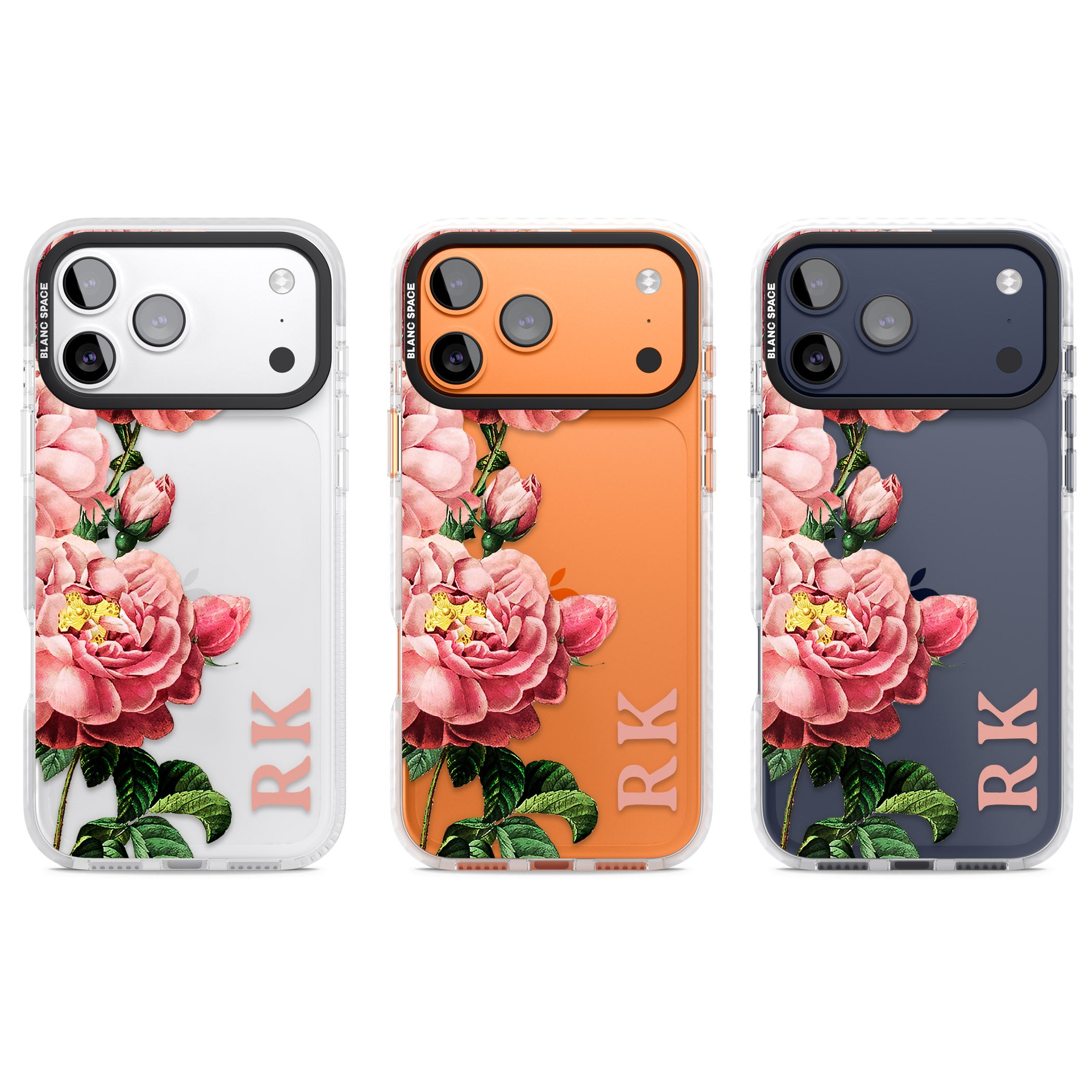 Personalised Vintage Floral Peonies iPhone 17 Pro Impact Clear Phone Case APT Impact Protection