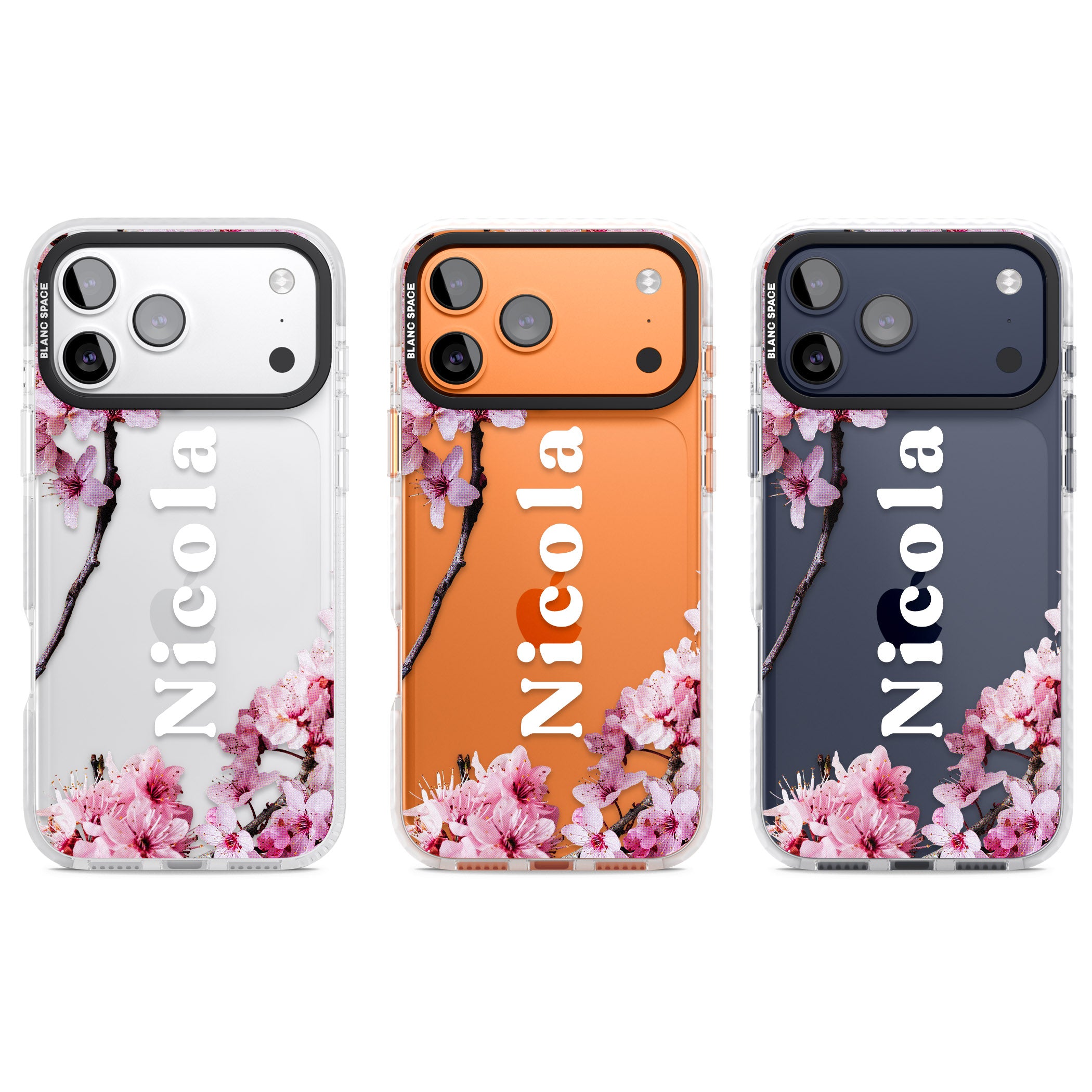 Personalised Cherry Blossom Elegance Classic iPhone 17 Pro Impact Clear Phone Case APT Impact Protection