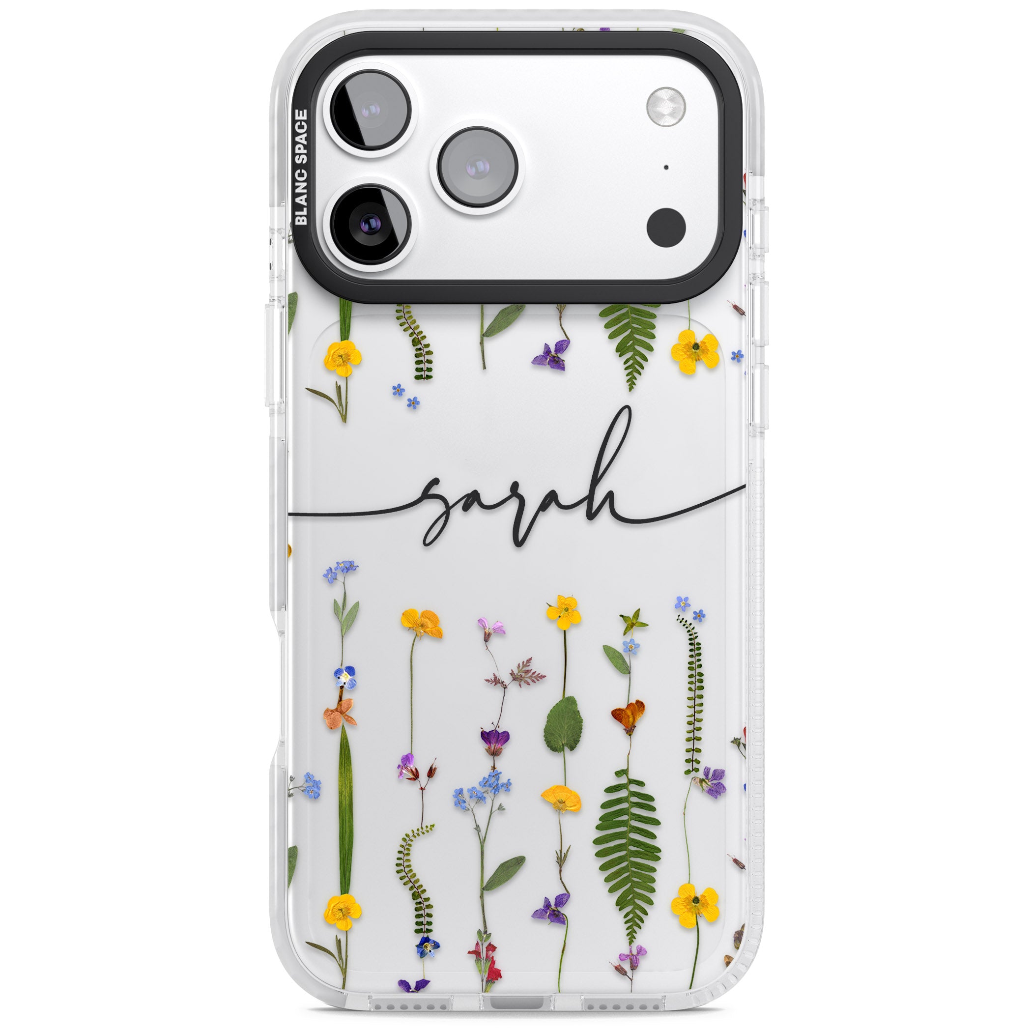 Personalised Wildflower Chain iPhone 17 Pro Max Impact Clear Phone Case