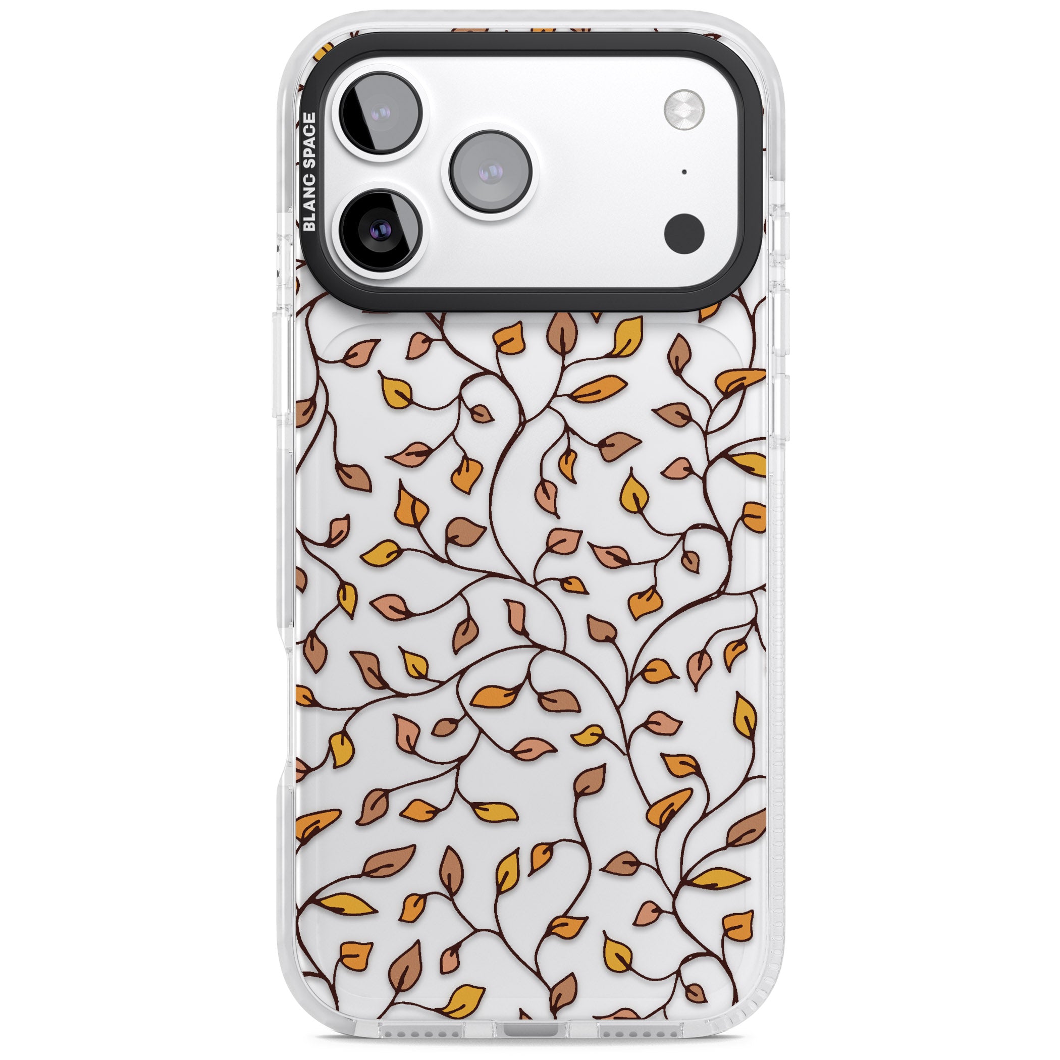 Personalised Autumn Leaves Pattern iPhone 17 Pro Max Impact Clear Phone Case