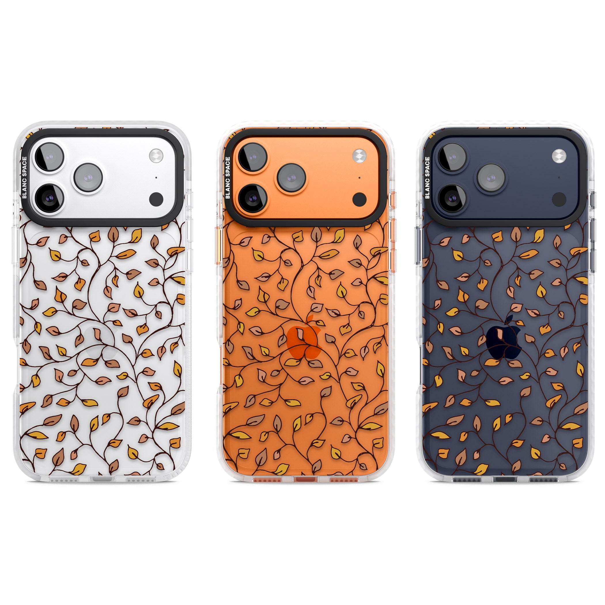 Personalised Autumn Leaves Pattern iPhone 17 Pro Impact Clear Phone Case APT Impact Protection