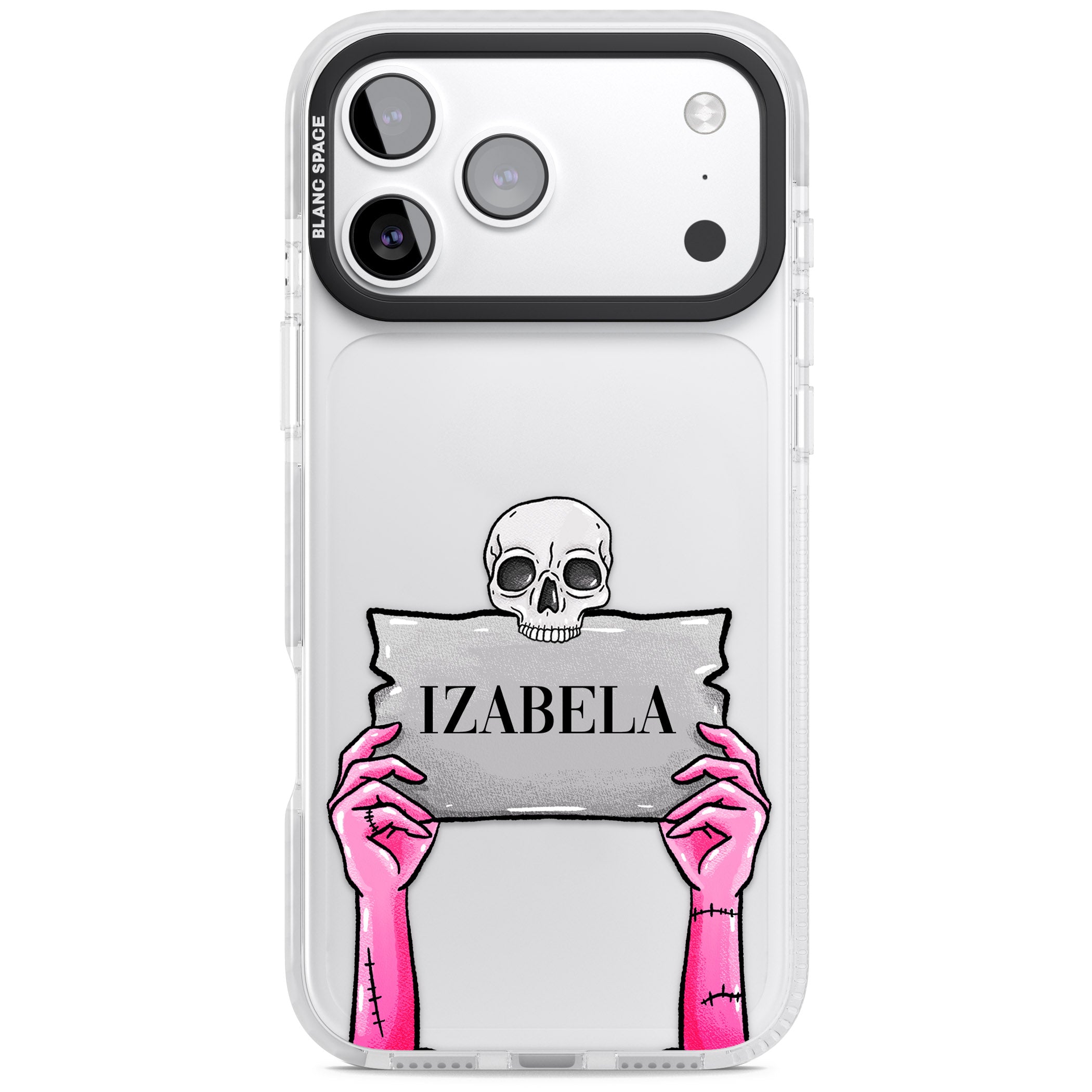 Personalised Grave Plaque iPhone 17 Pro Max Impact Clear Phone Case