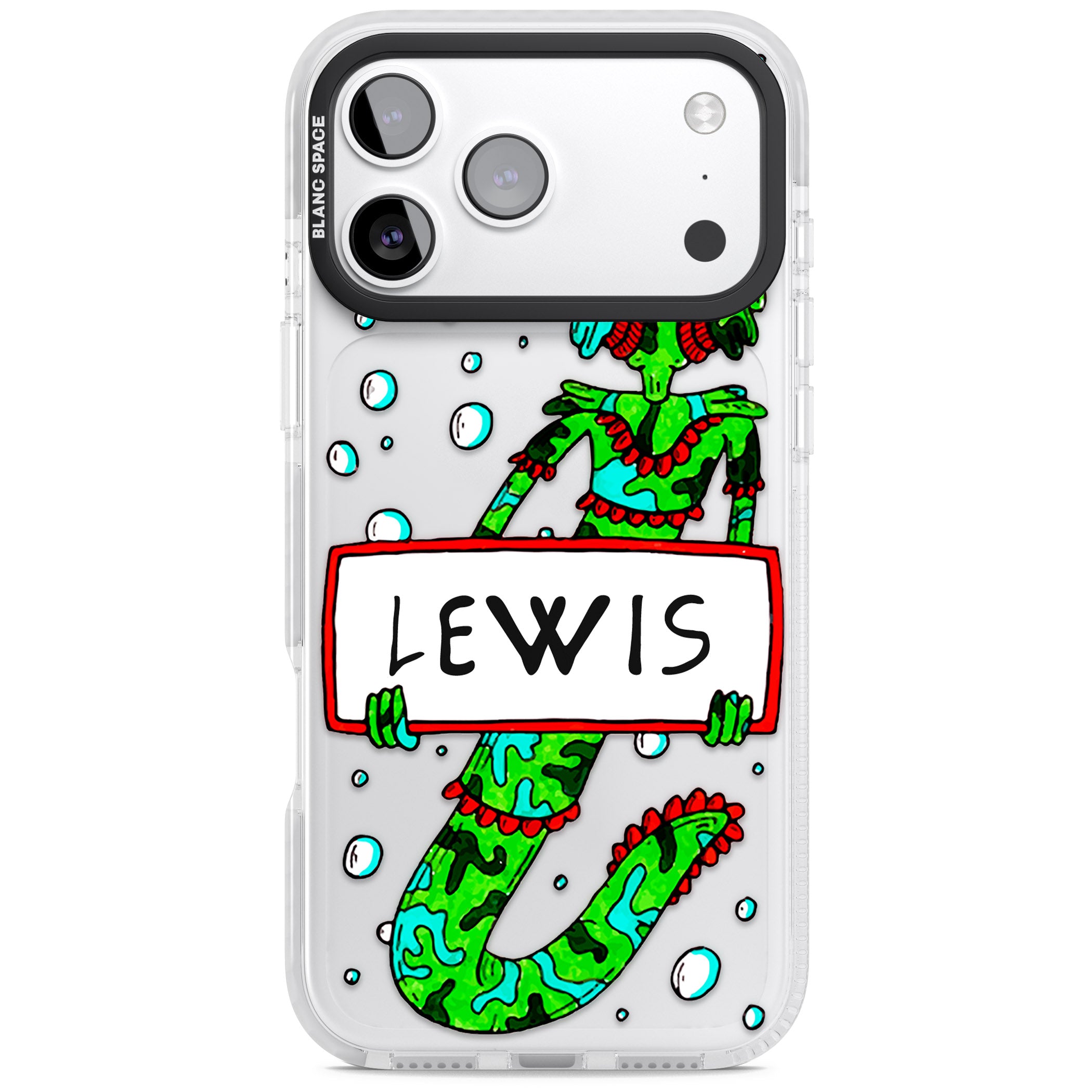 Personalised Fish Boy iPhone 17 Pro Max Impact Clear Phone Case