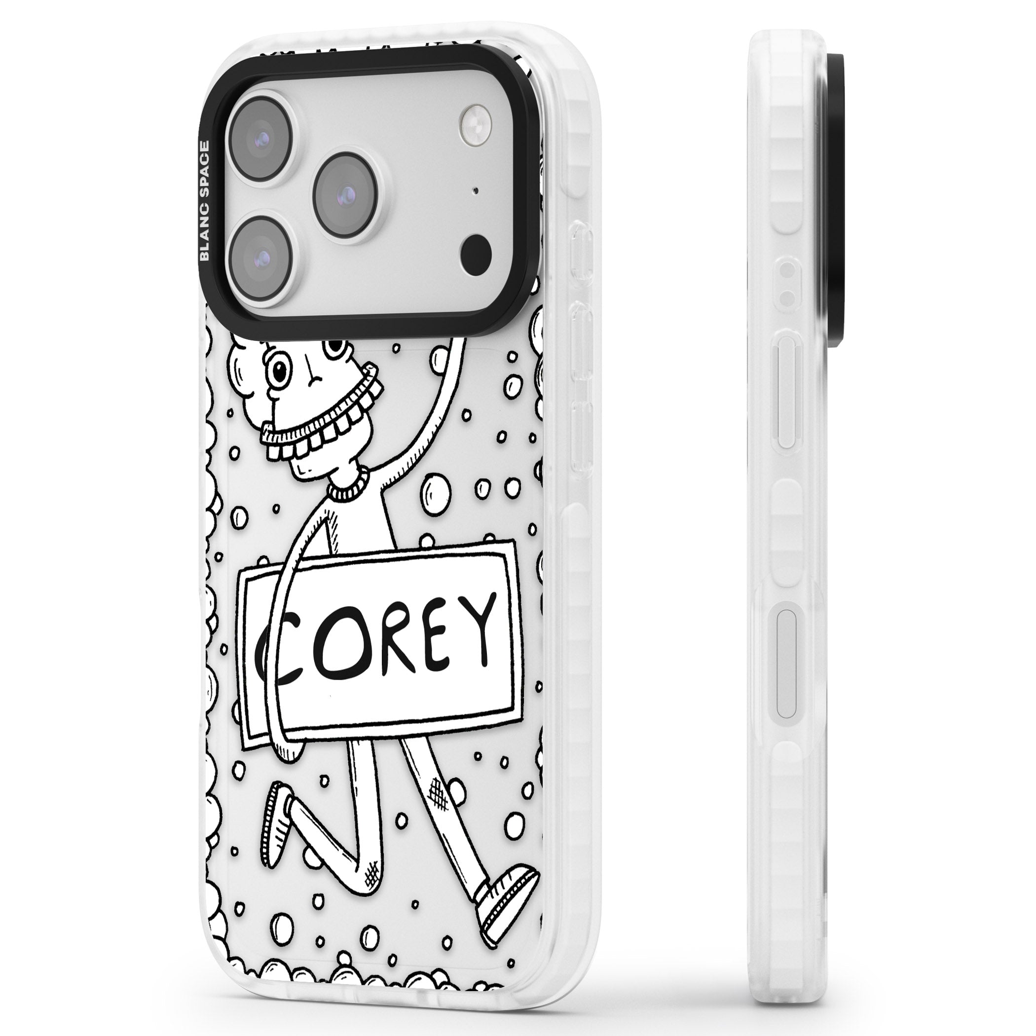 Personalised Banner Boy iPhone 17 Pro Max Impact Clear Phone Case Side Profile