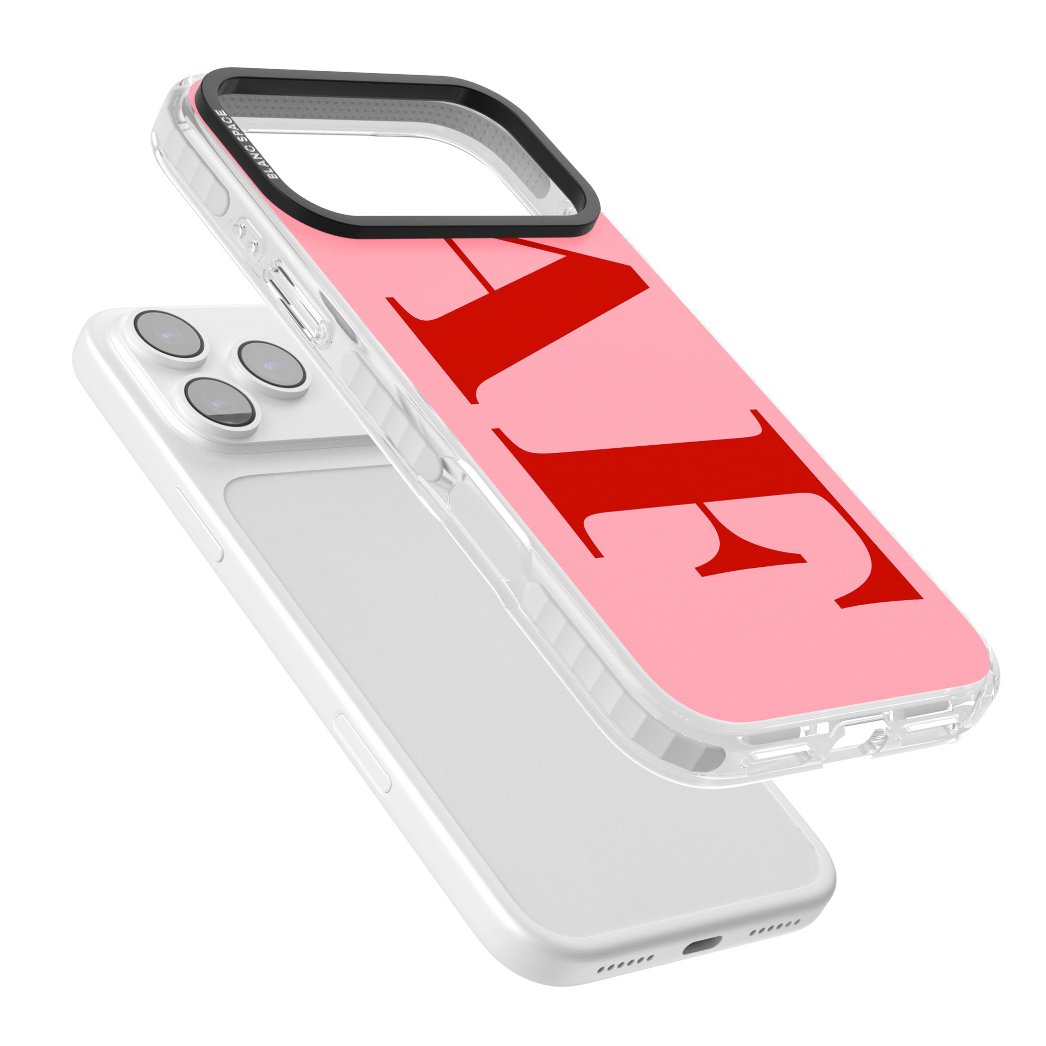 Personalised Red & Pink Letters iPhone 17 Pro Max Impact Clear Phone Case Colours