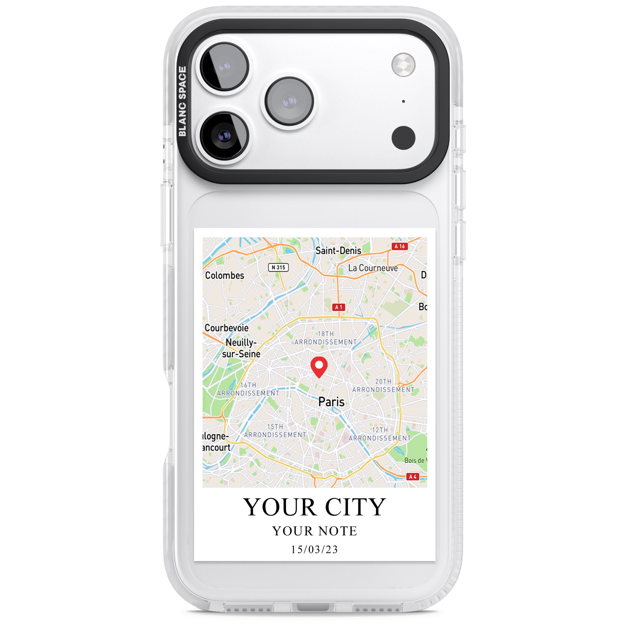 Personalised World Map iPhone 17 Pro Max Impact Clear Phone Case