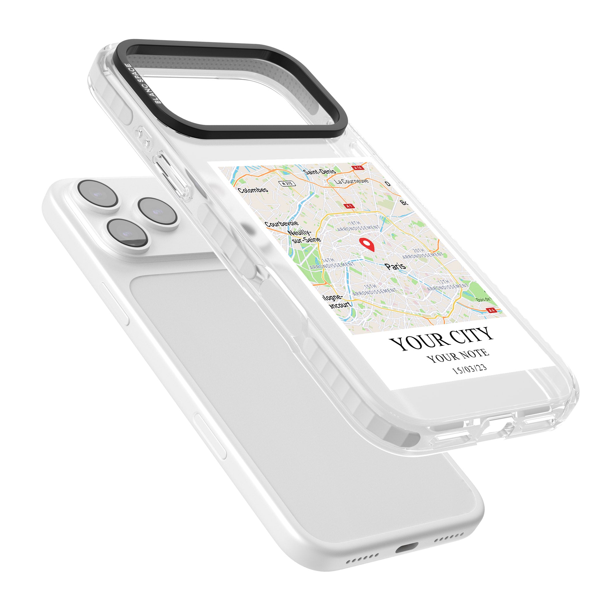 Personalised World Map iPhone 17 Pro Max Impact Clear Phone Case Colours