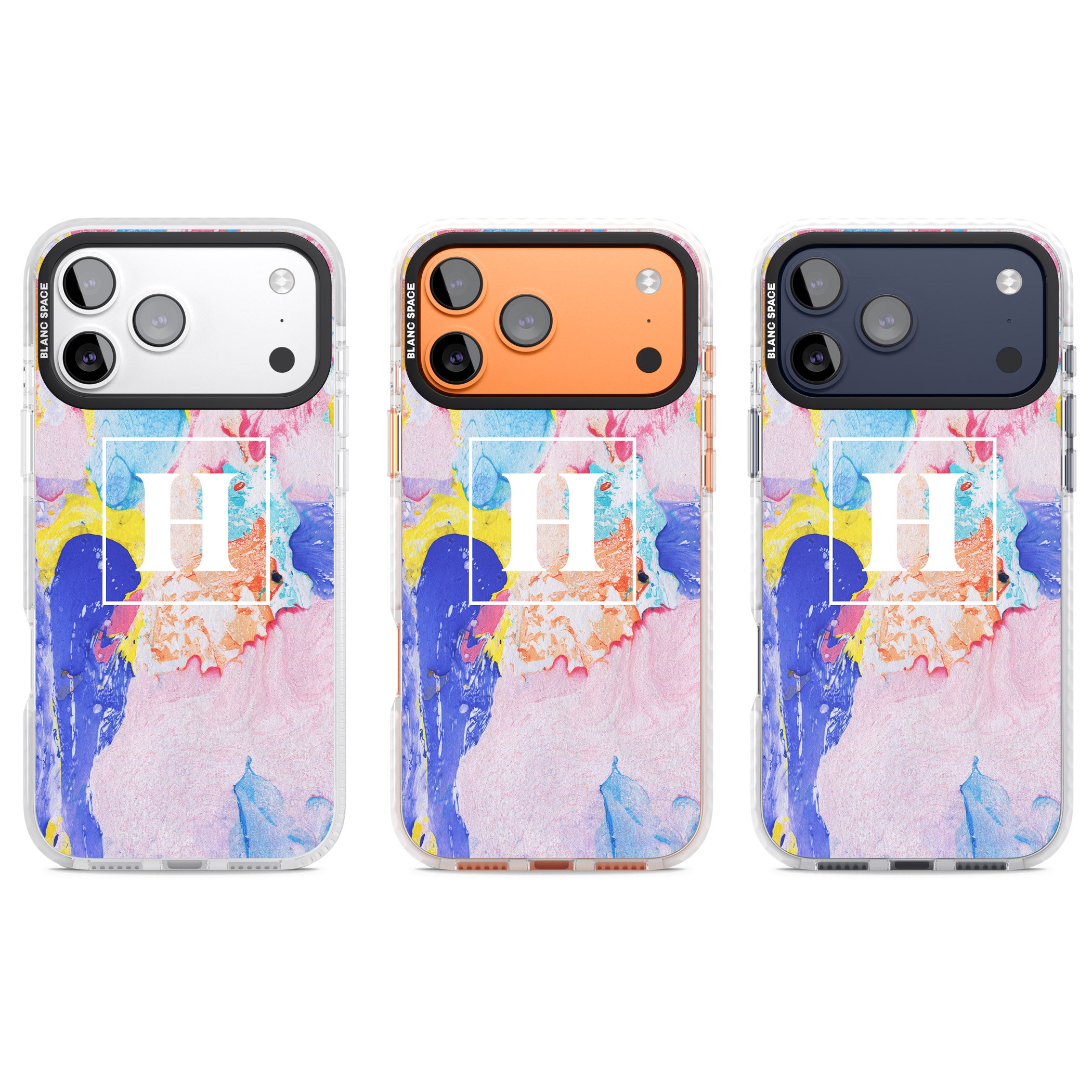 Personalised Pastel Marble Mix iPhone 17 Pro Impact Clear Phone Case APT Impact Protection