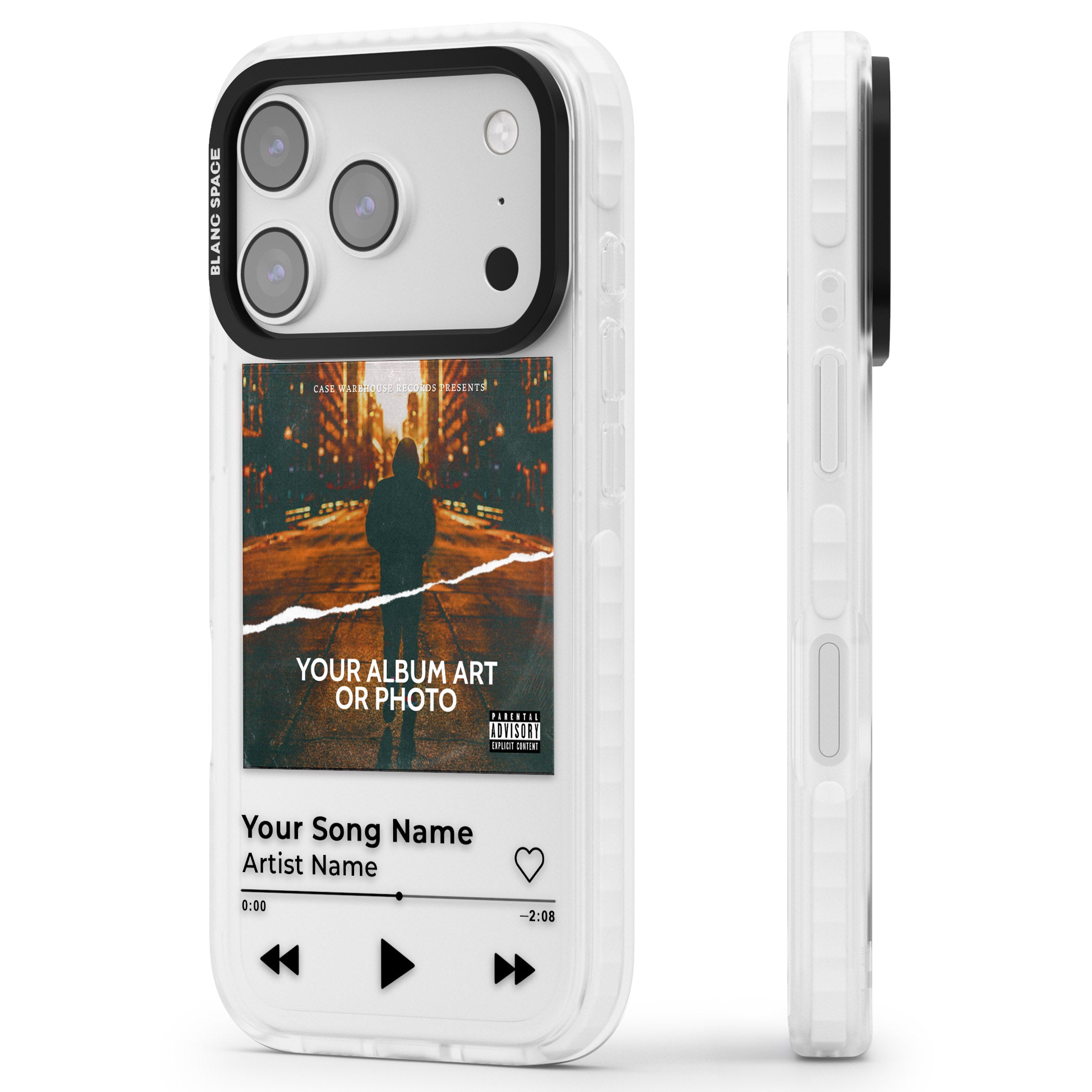 Personalised Album Art iPhone 17 Pro Max Impact Clear Phone Case Side Profile