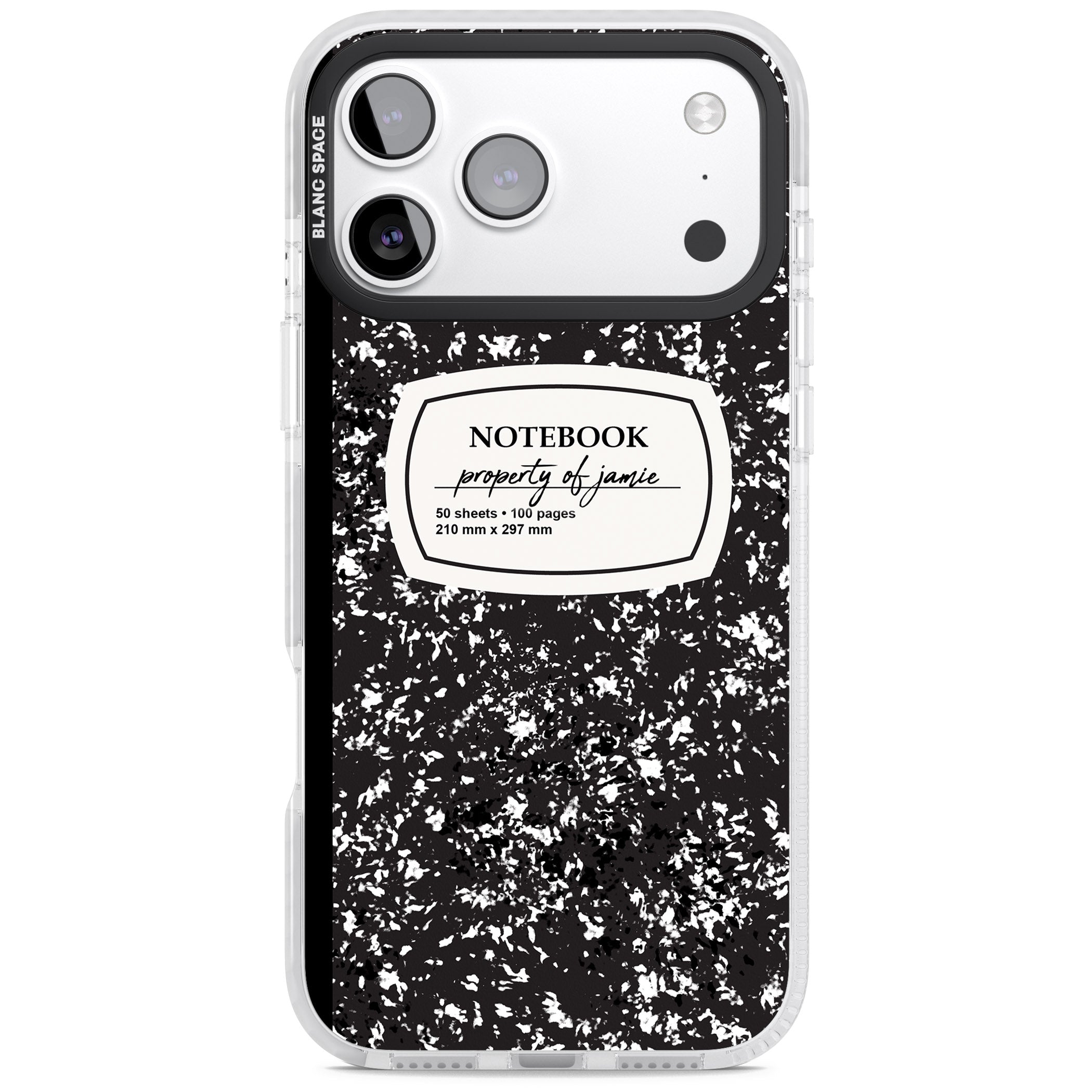 Personalised Classic Composition iPhone 17 Pro Max Impact Clear Phone Case