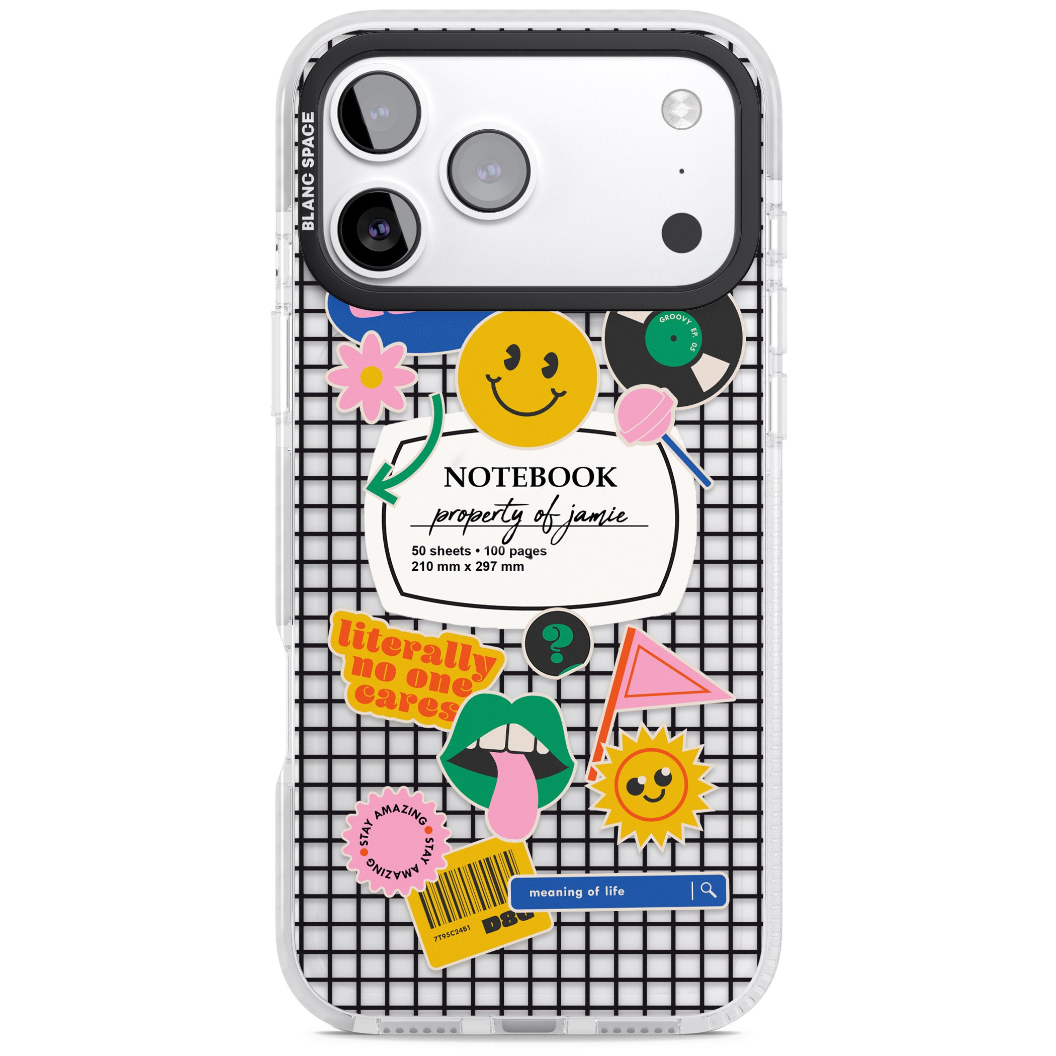 Personalised Sticker Mix Grid iPhone 17 Pro Max Impact Clear Phone Case