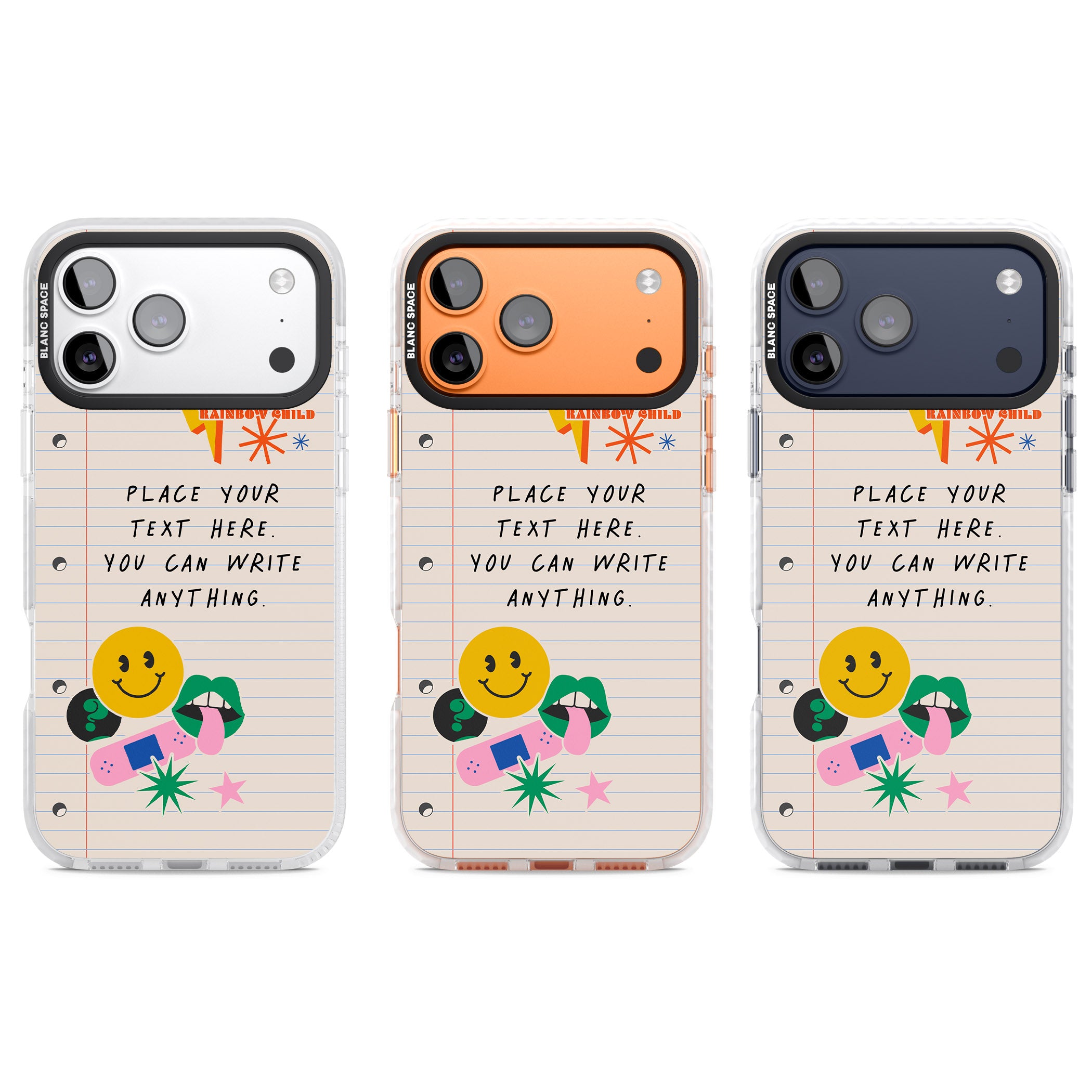 Personalised Retro Rainbow Fun iPhone 17 Pro Impact Clear Phone Case APT Impact Protection