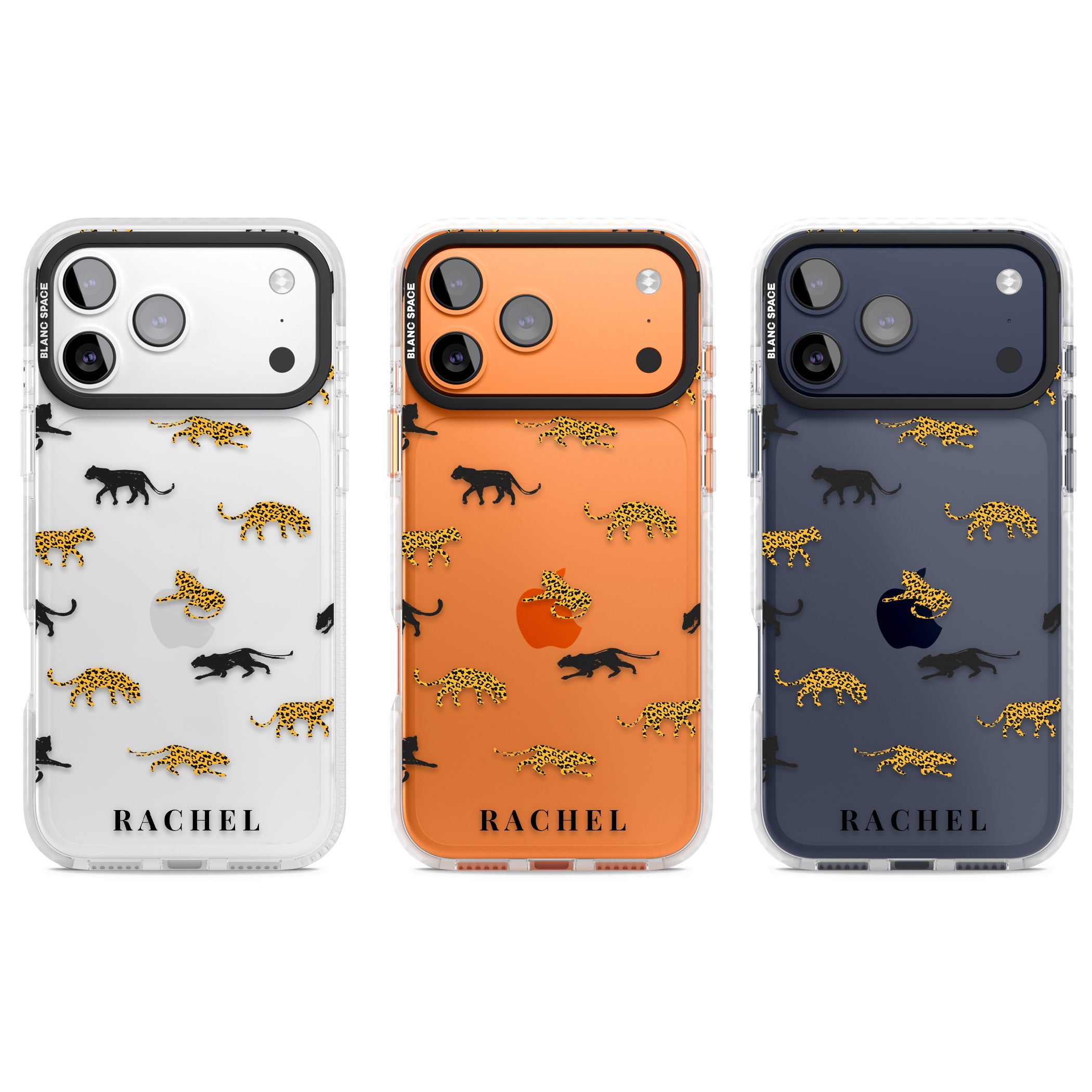 Personalised Jaguar Pattern iPhone 17 Pro Impact Clear Phone Case APT Impact Protection